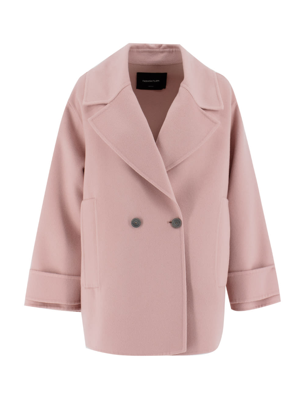 Shop Fabiana Filippi Coat In Rosa Medio