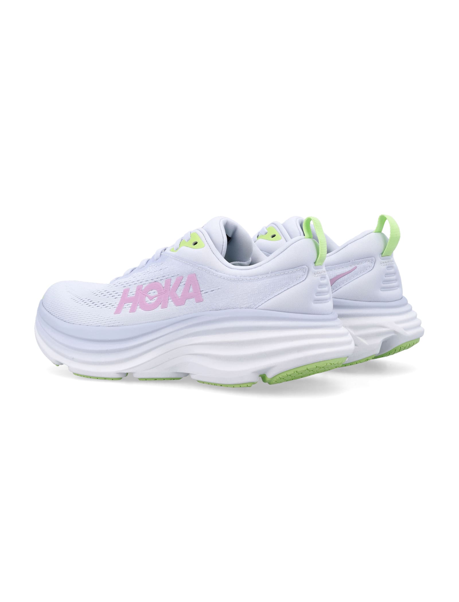 Hoka Womens  Bondi 8 Mixed-material Trainers In Sea Ice / Pink Twilight