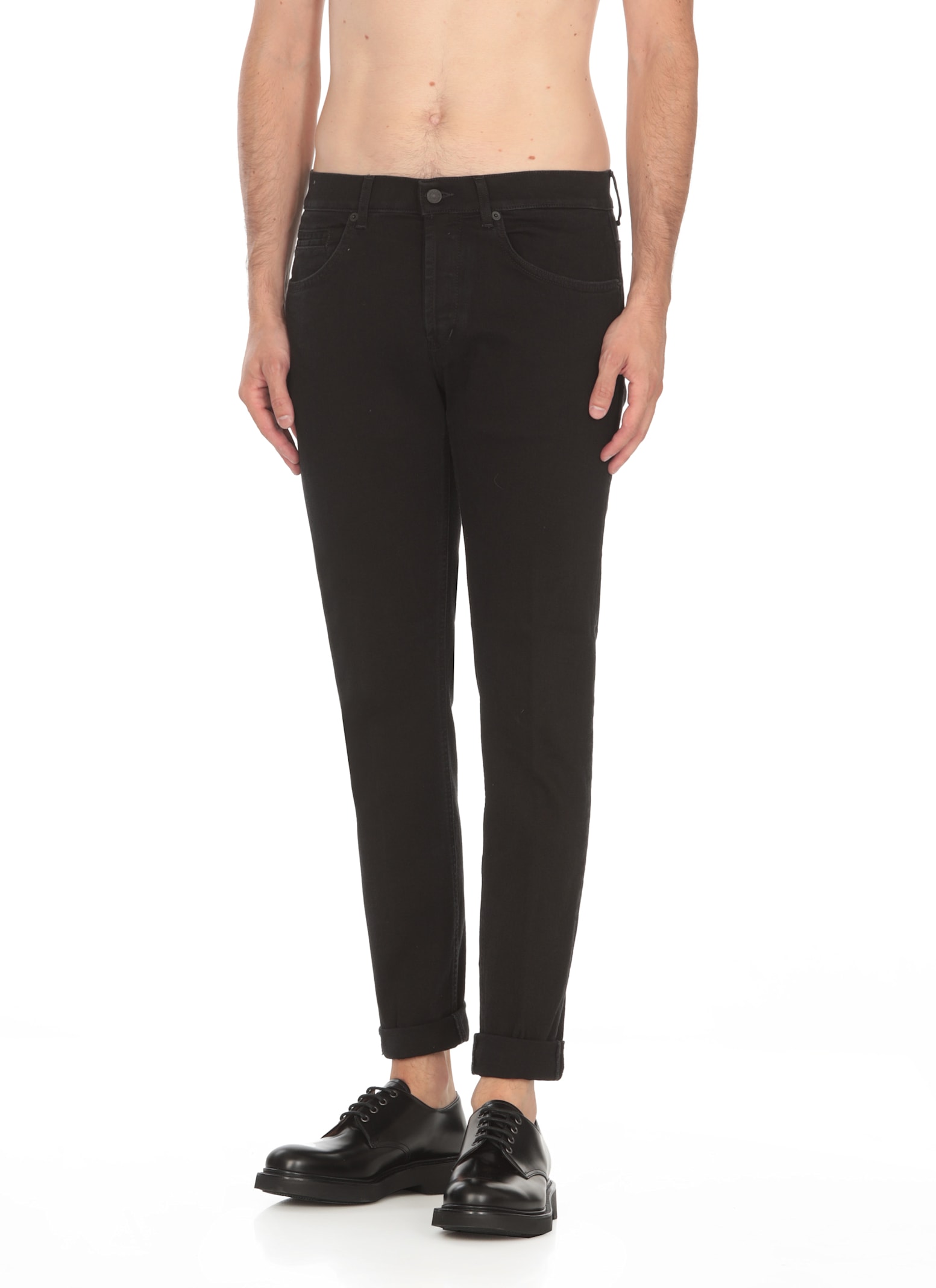 Shop Dondup George Trousers In Black