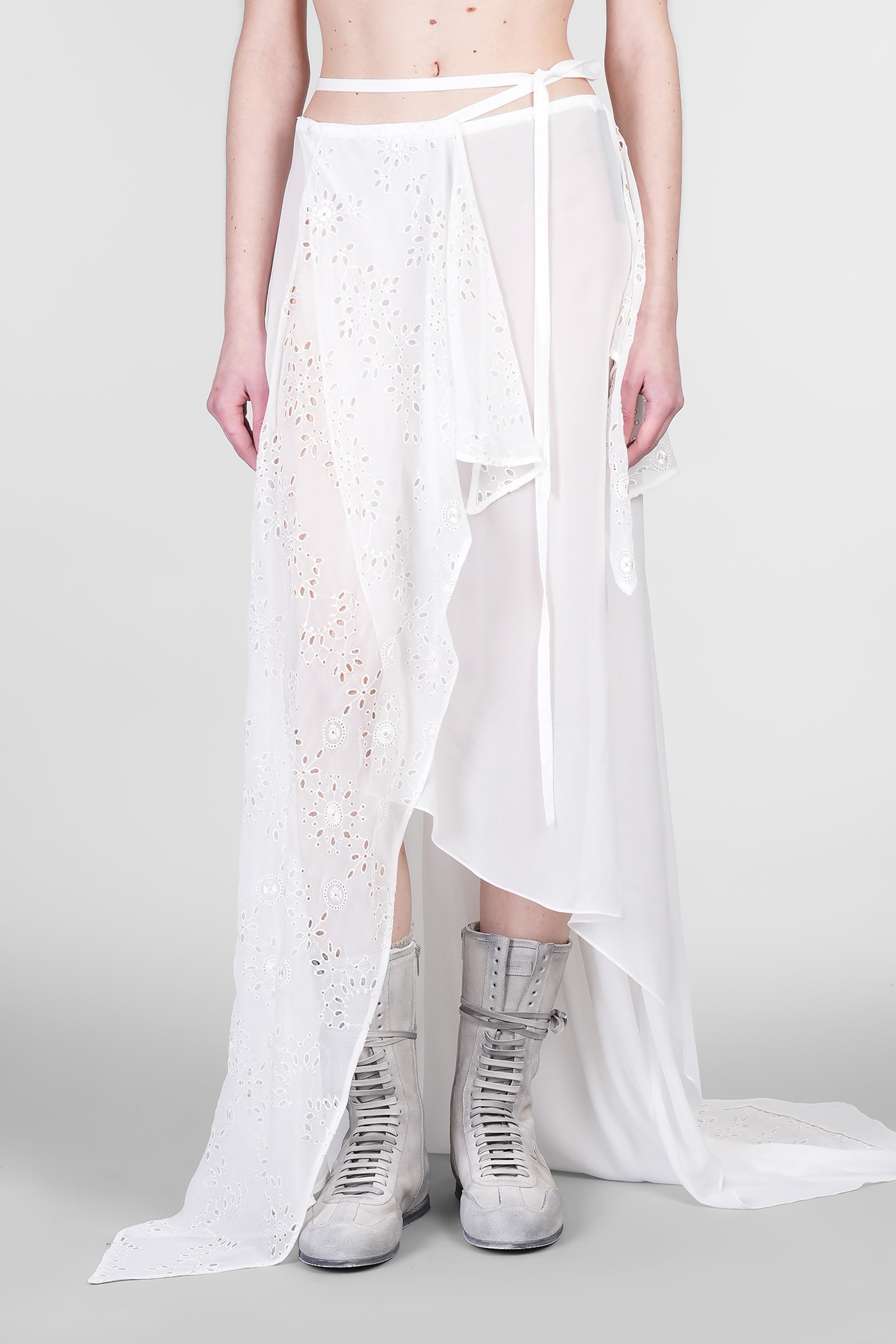 Sirka Skirt In White Silk