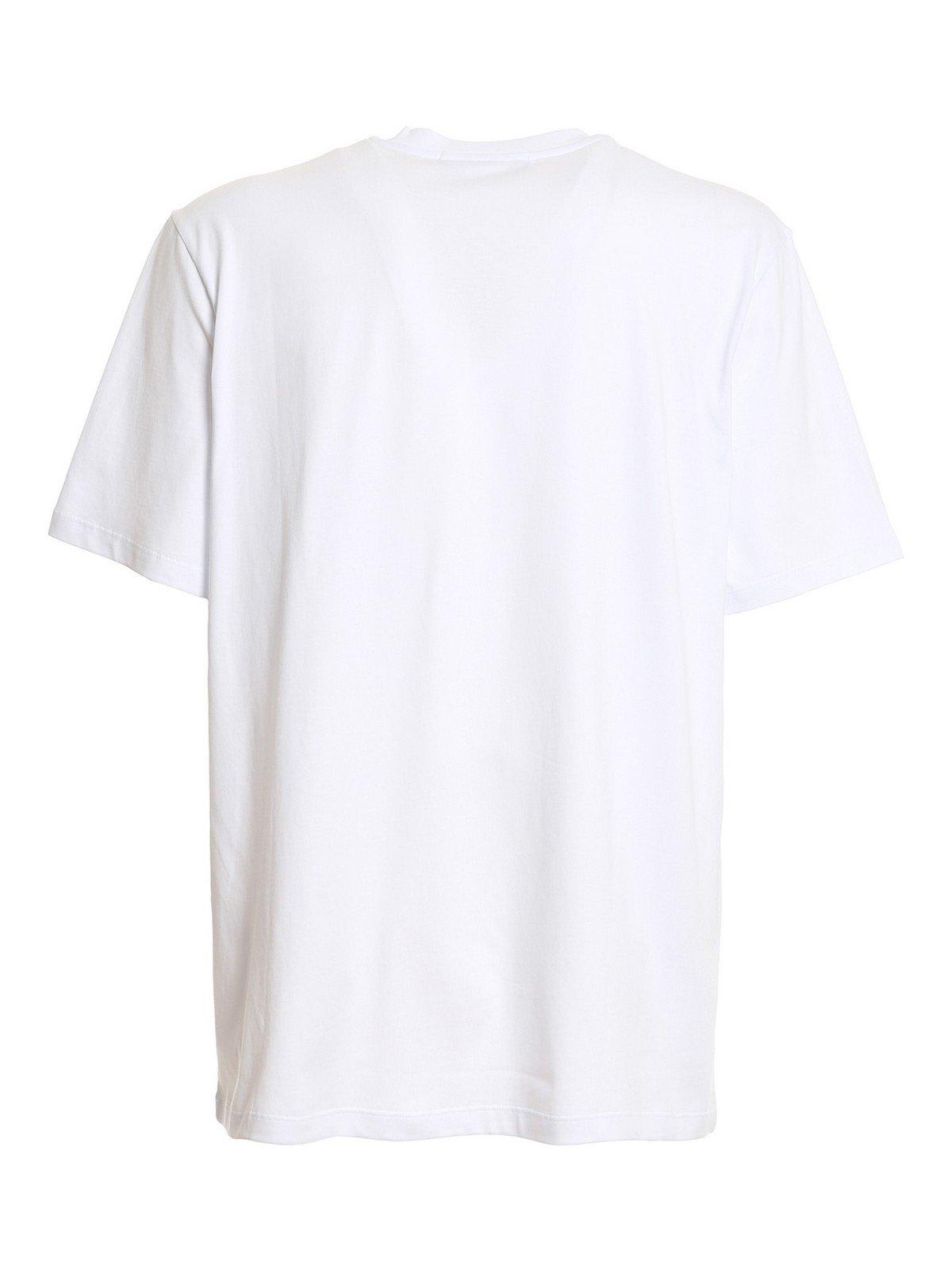 Shop Msgm Logo Printed Crewneck T-shirt In White