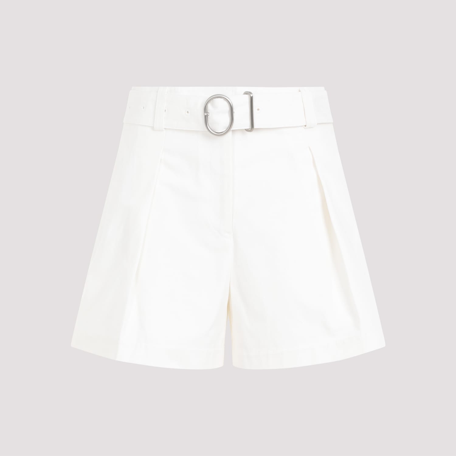 Shop Jil Sander Mid Waist Shorts In Optic White