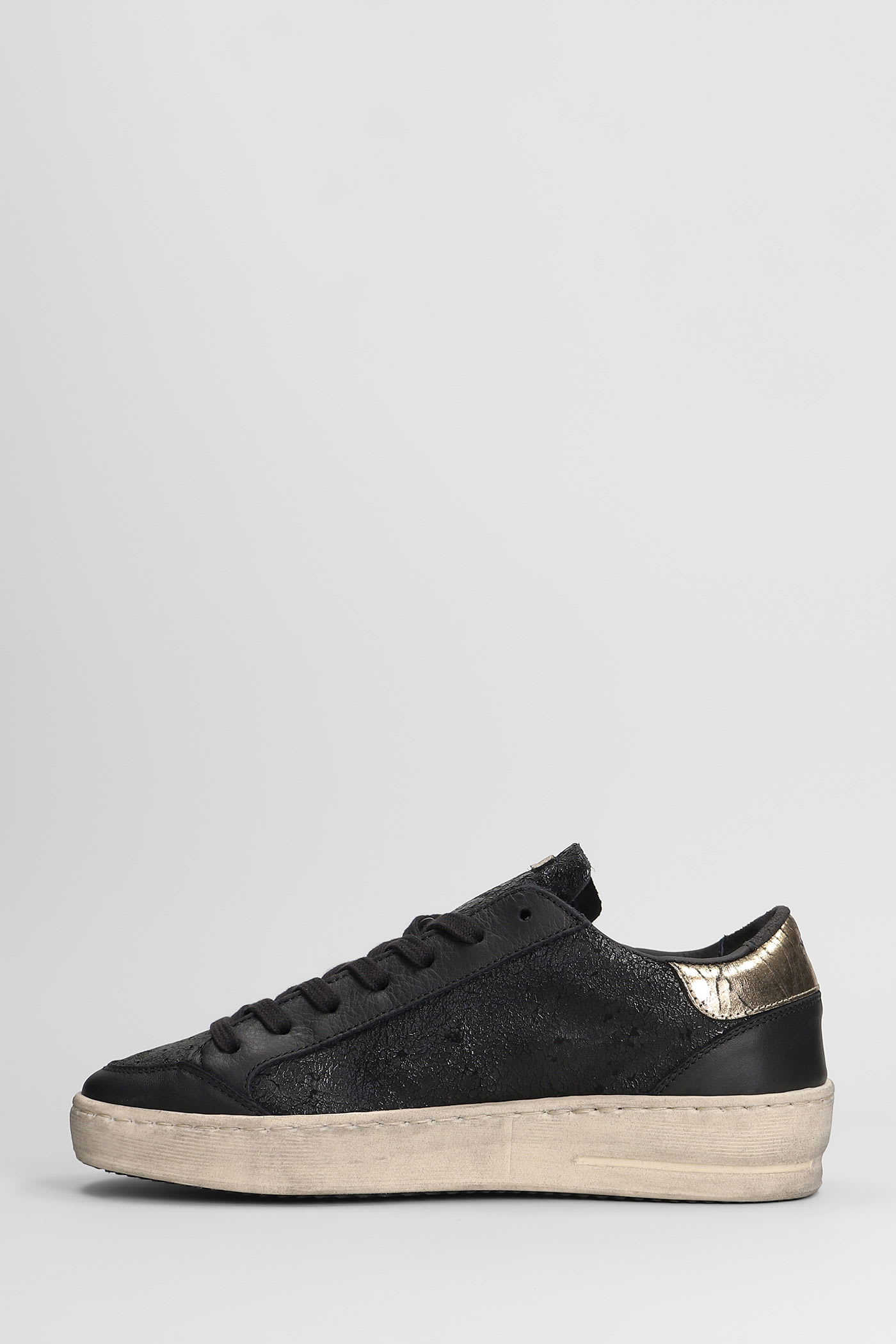 Ama Brand Sneakers In Black Leather In Black