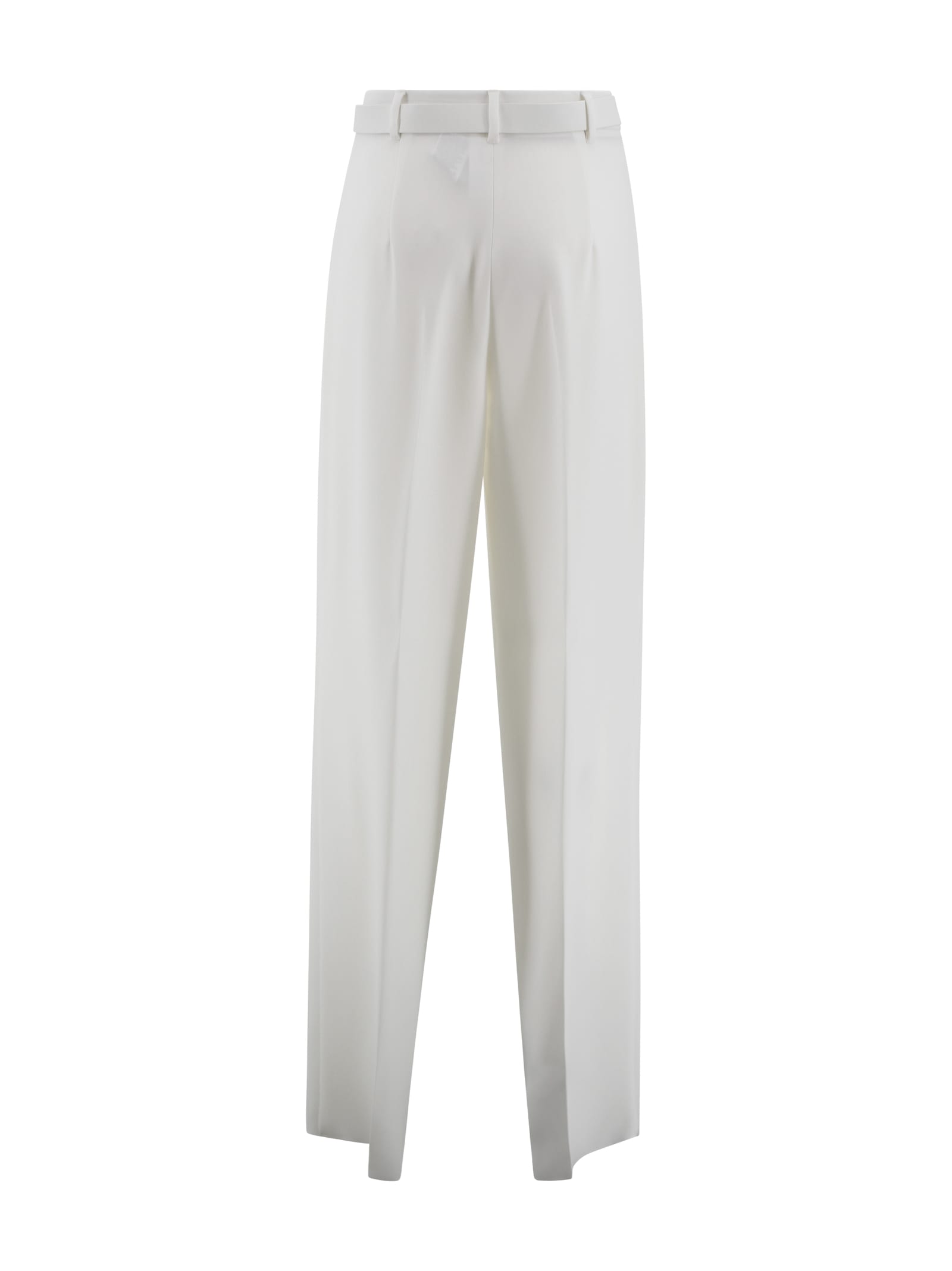 Max Mara White Triacetate Blend Neottia Pant In Bianco