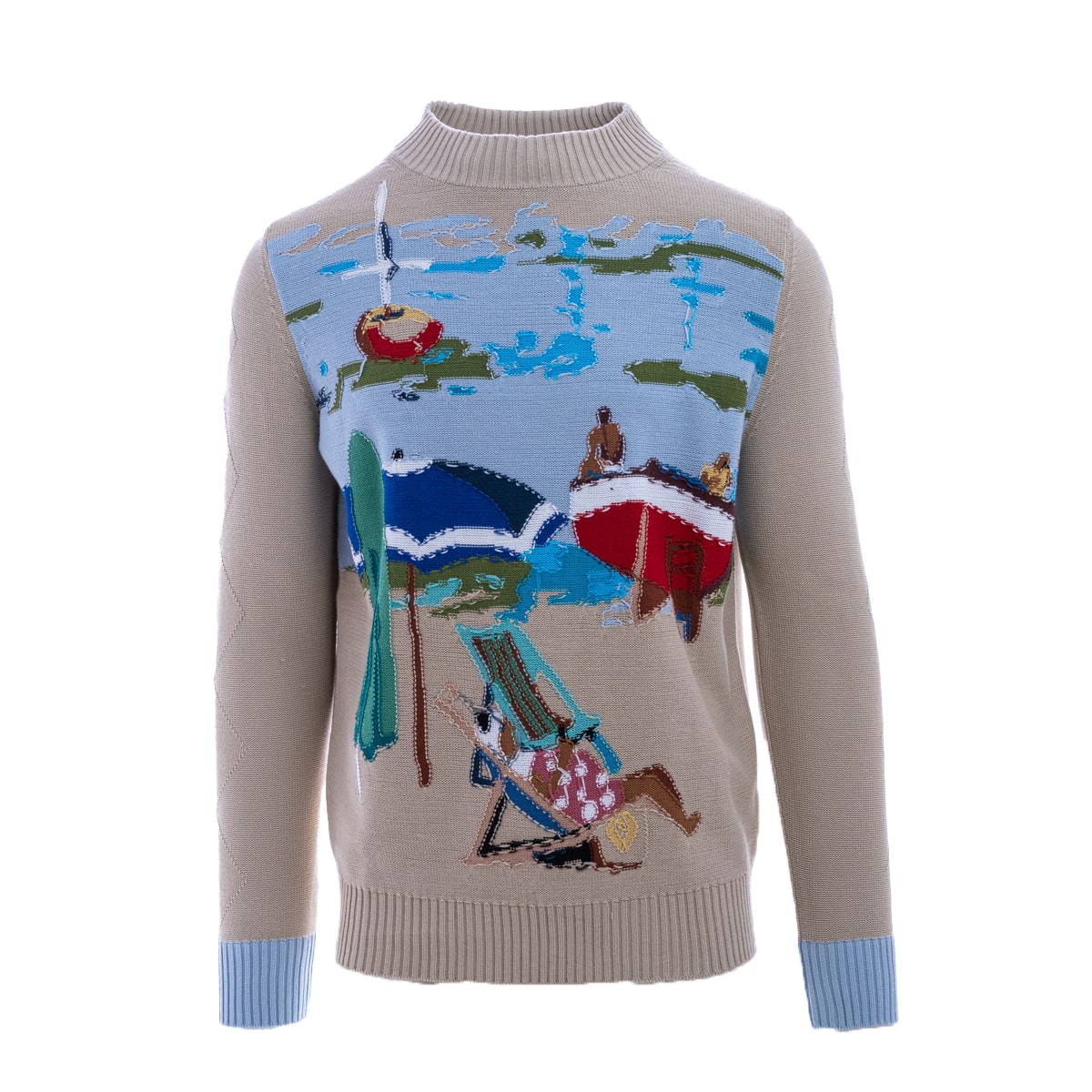 Ballantyne Cotton Sweater In Beige