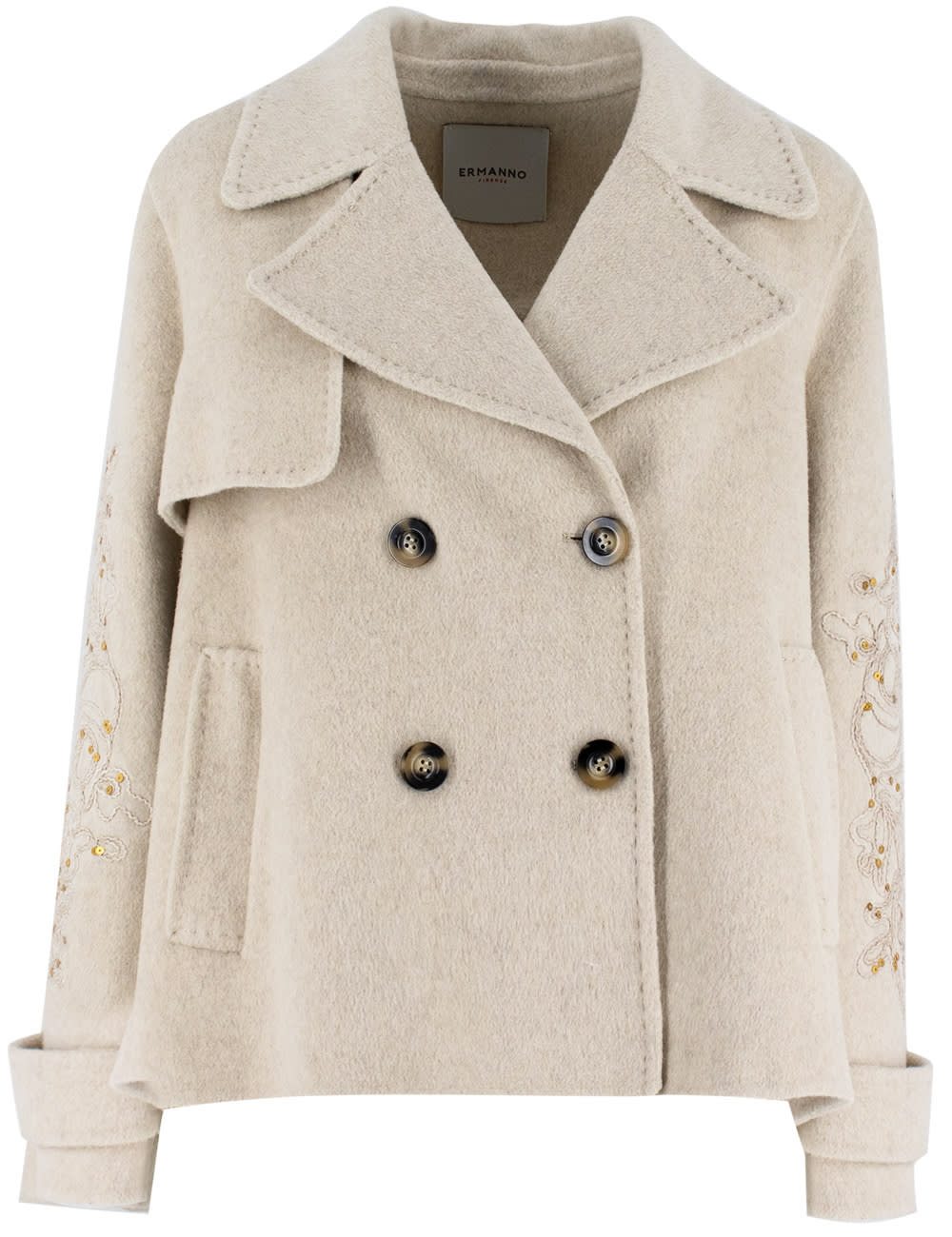 Shop Ermanno Firenze Coat In Miele Acacia