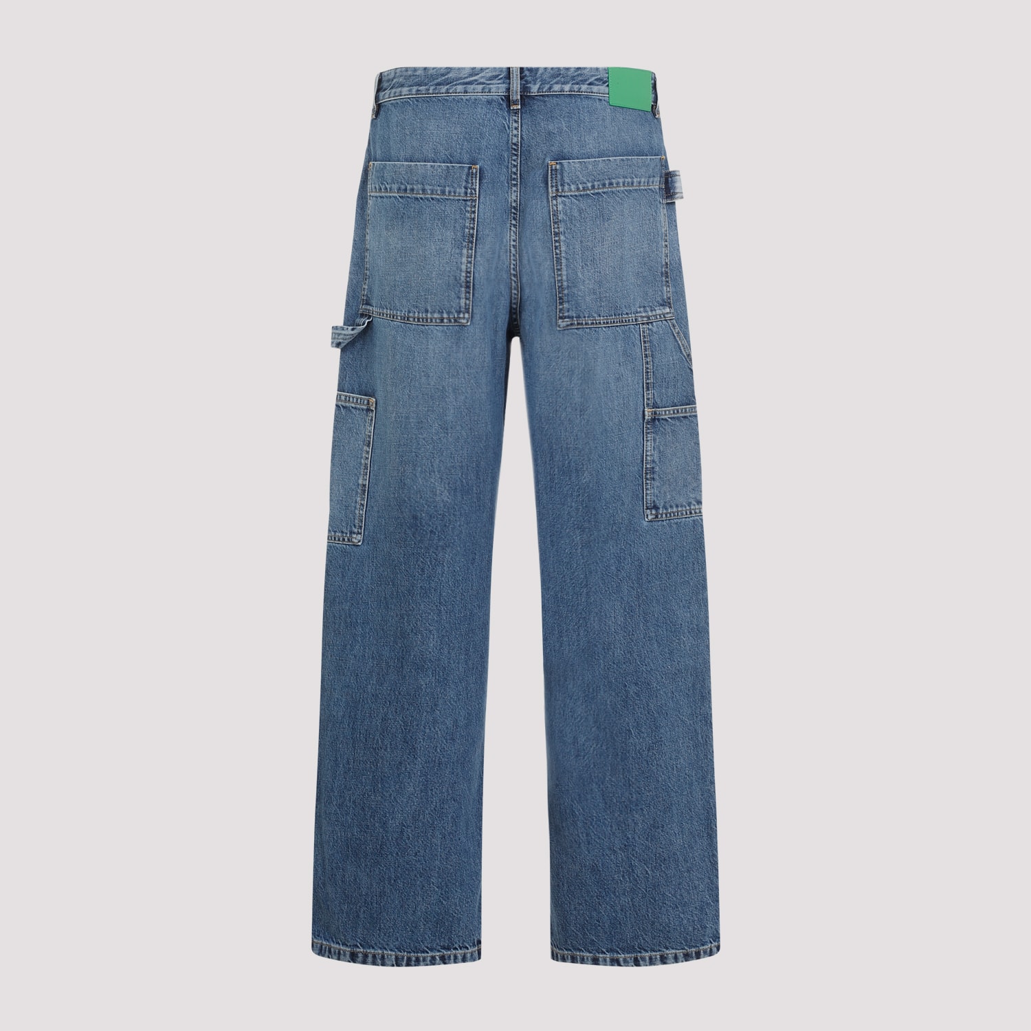 Shop Bottega Veneta Cargo Jeans In Mid Blue