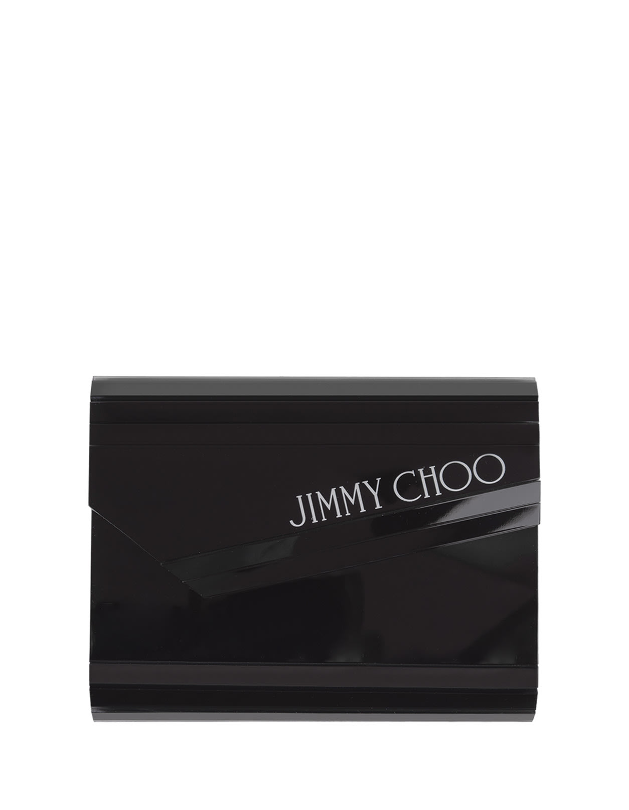 Jimmy Choo Black Candy Clutch Bag With White Logo In Blue