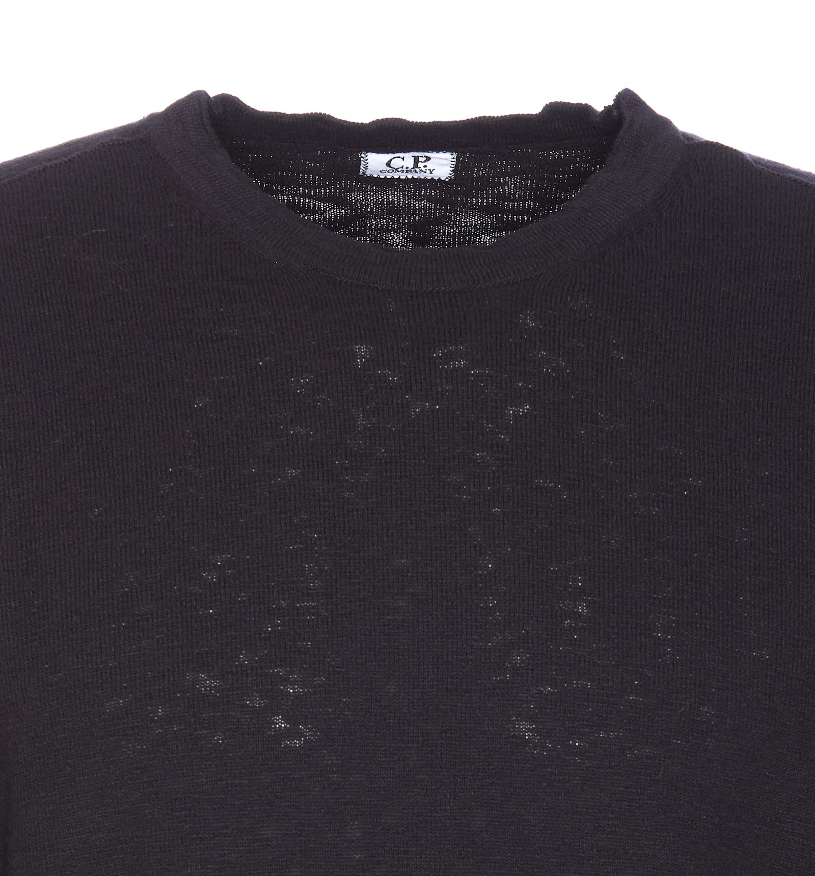 C.p. Company Crewneck Sweater Arm Pocket In Black
