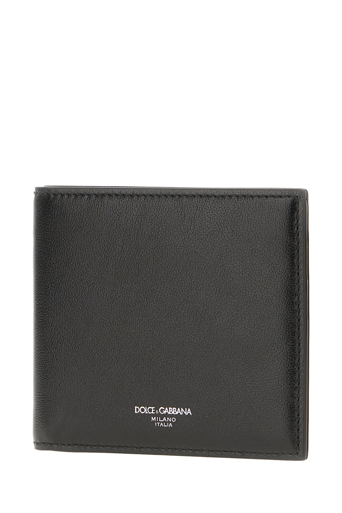 Dolce & Gabbana Black Card Holder With Logo On Front In Leather Man In Black