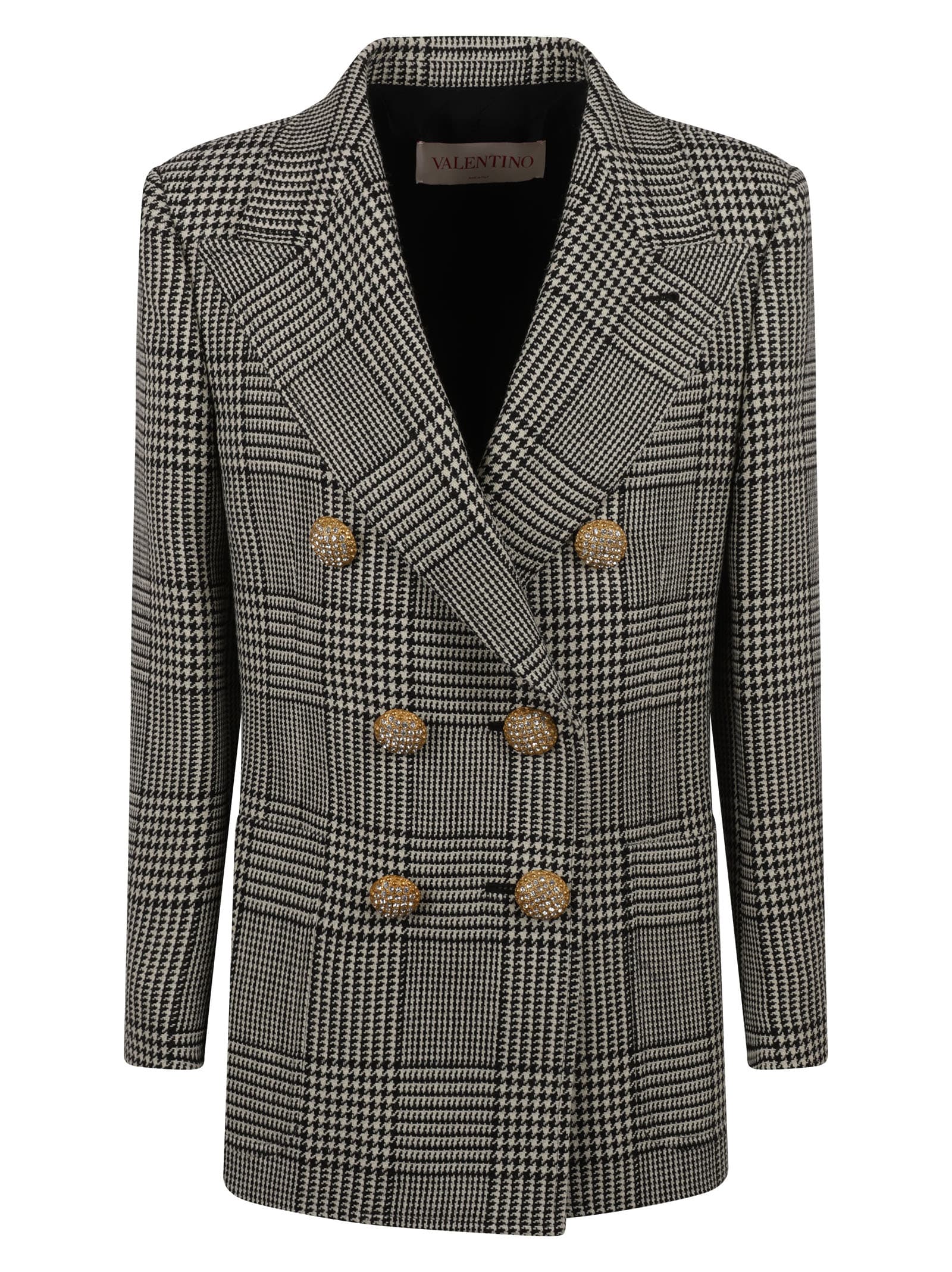 Shop Valentino Houndstooth Wool Blazer In Multicolor