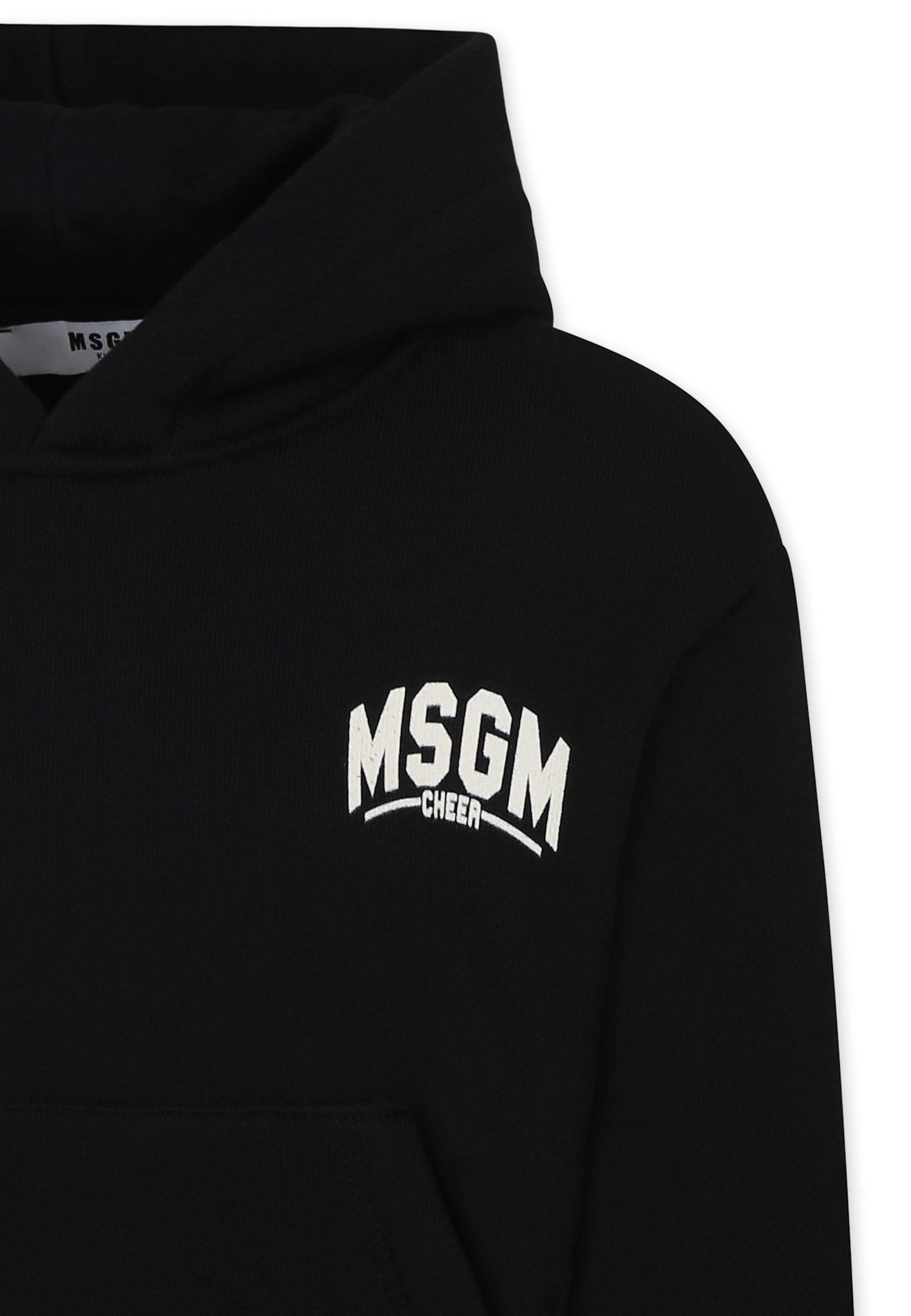 Msgm Black Sweatshirt For Boy With Logo In Black