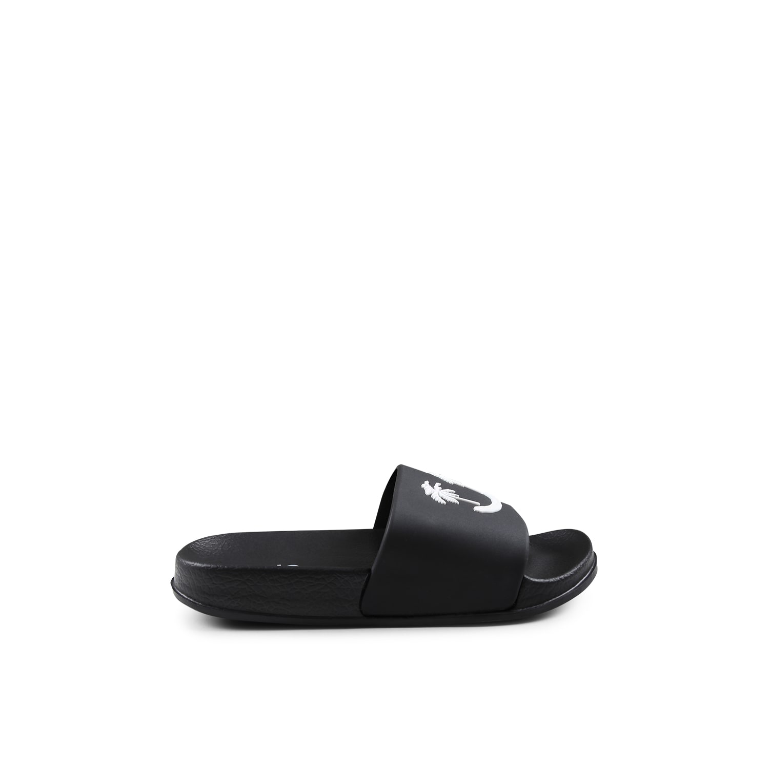 Molo Black Slippers For Kids With Smiley In Black