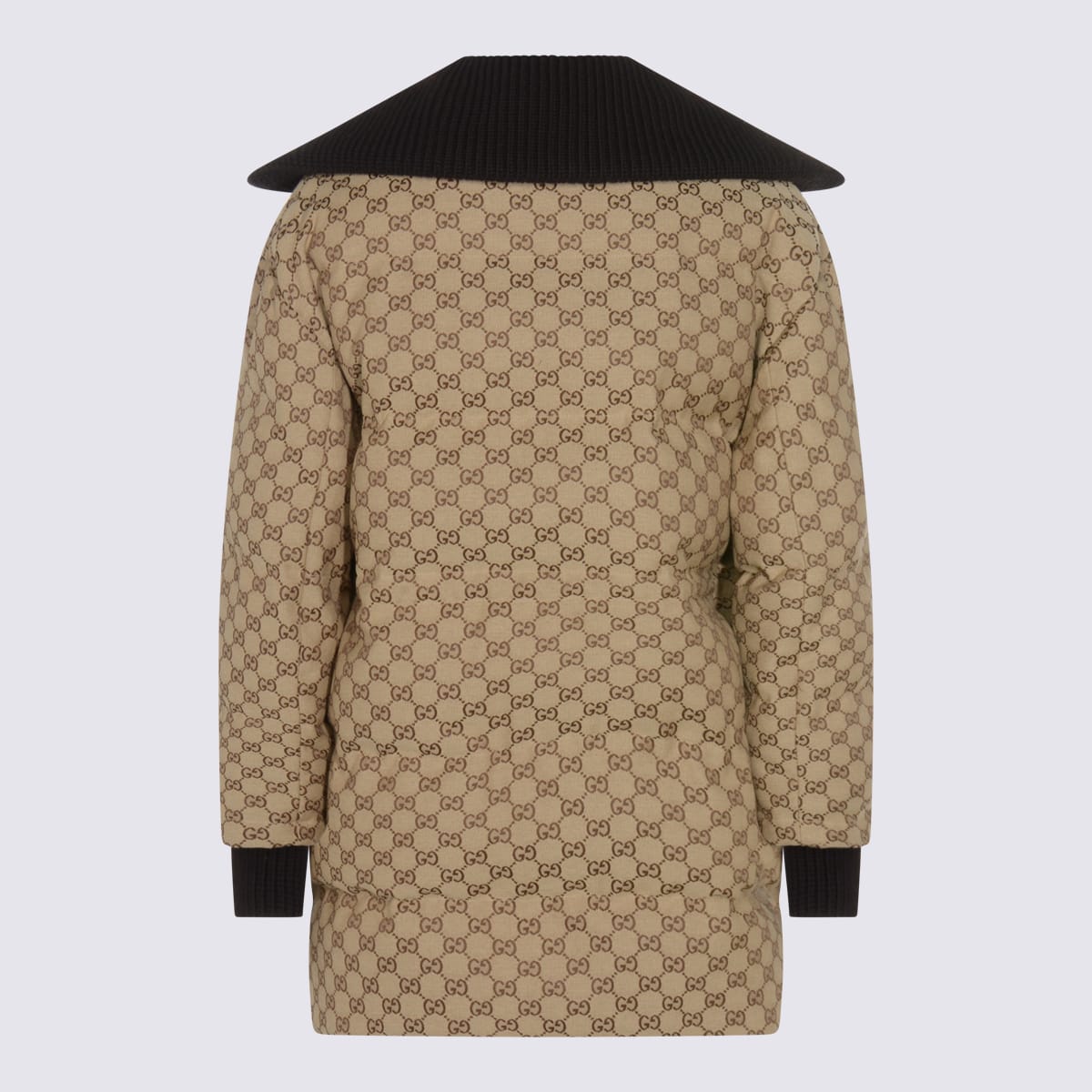 Gucci Beige Cotton Down Jacket In Brown