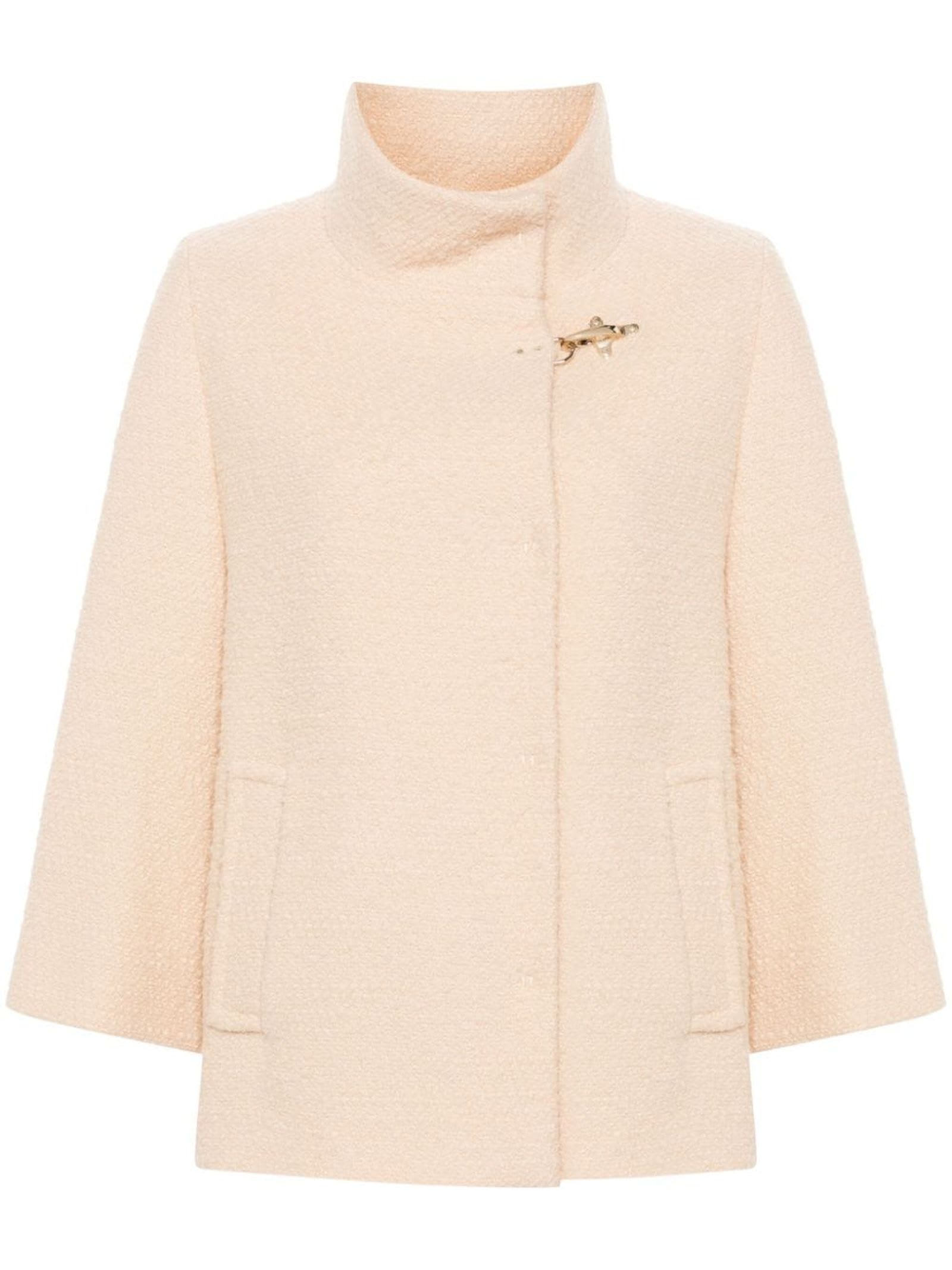 Shop Fay Powder Pink Wool Blend Jacket