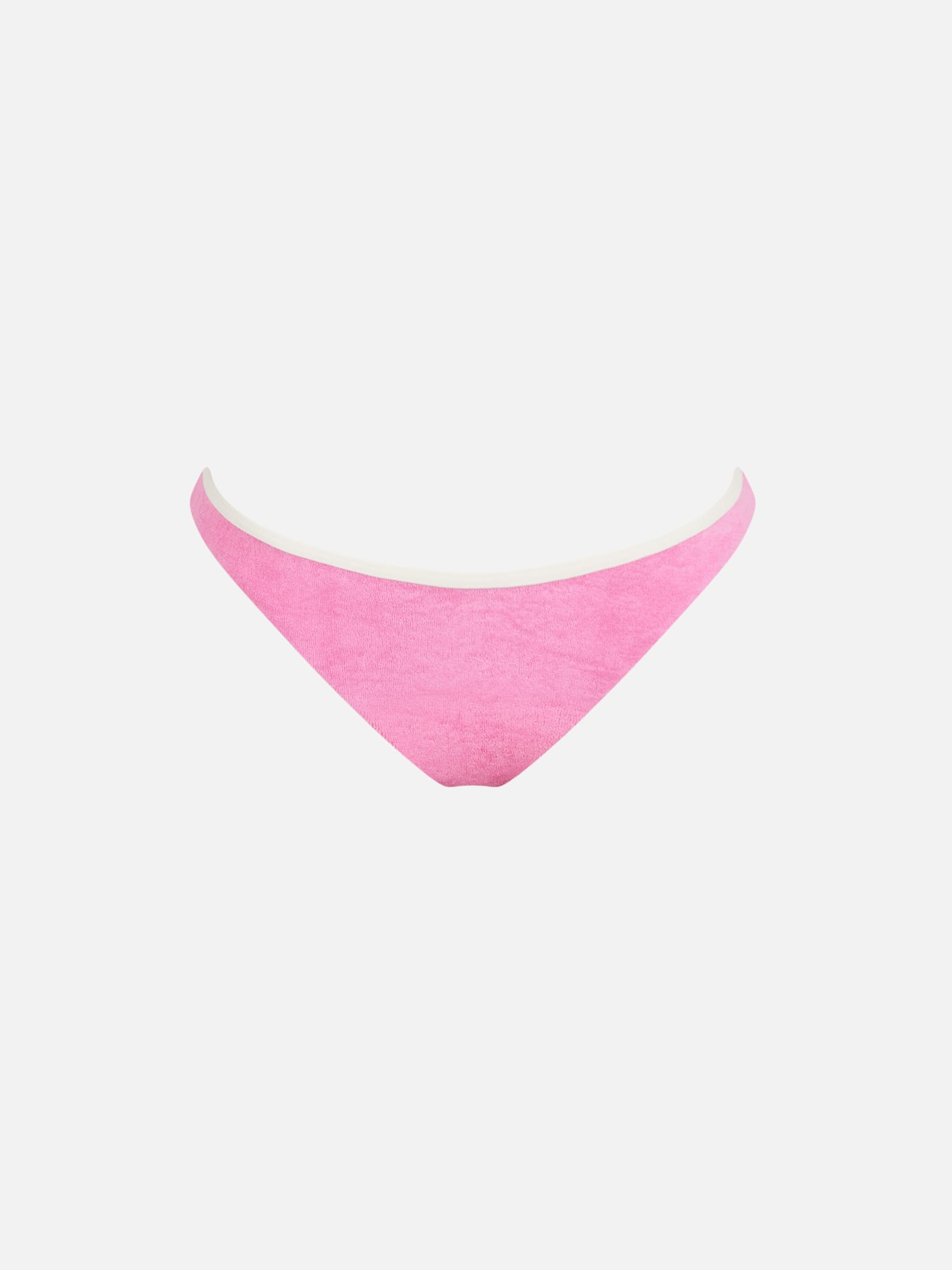 Mc2 Saint Barth Woman Terry Cheeky Swim Briefs Naomi With Piping In Pink
