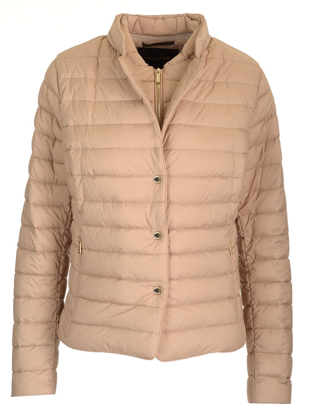 Moorer Short Down Jacket Coats Brown In Brown