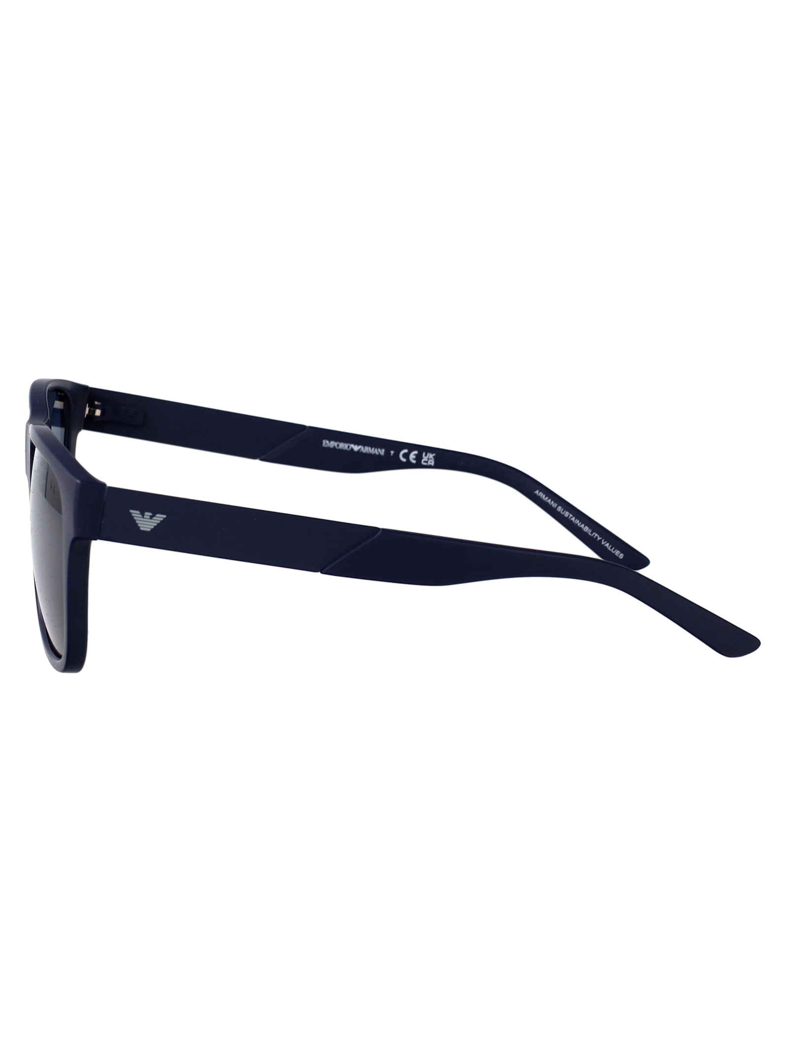 Emporio Armani Matte Blue Injected Sunglasses In Black