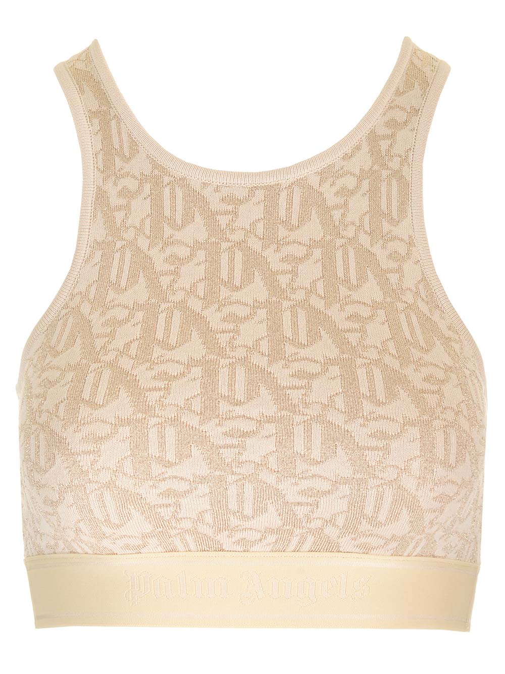Palm Angels Lurex Knit Top With Monogram