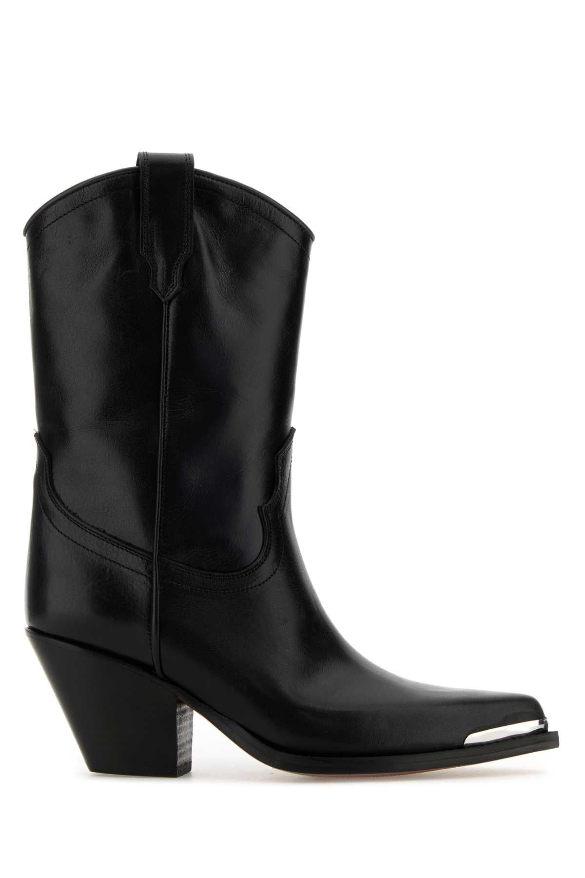 Black Leather Clara Ankle Boots