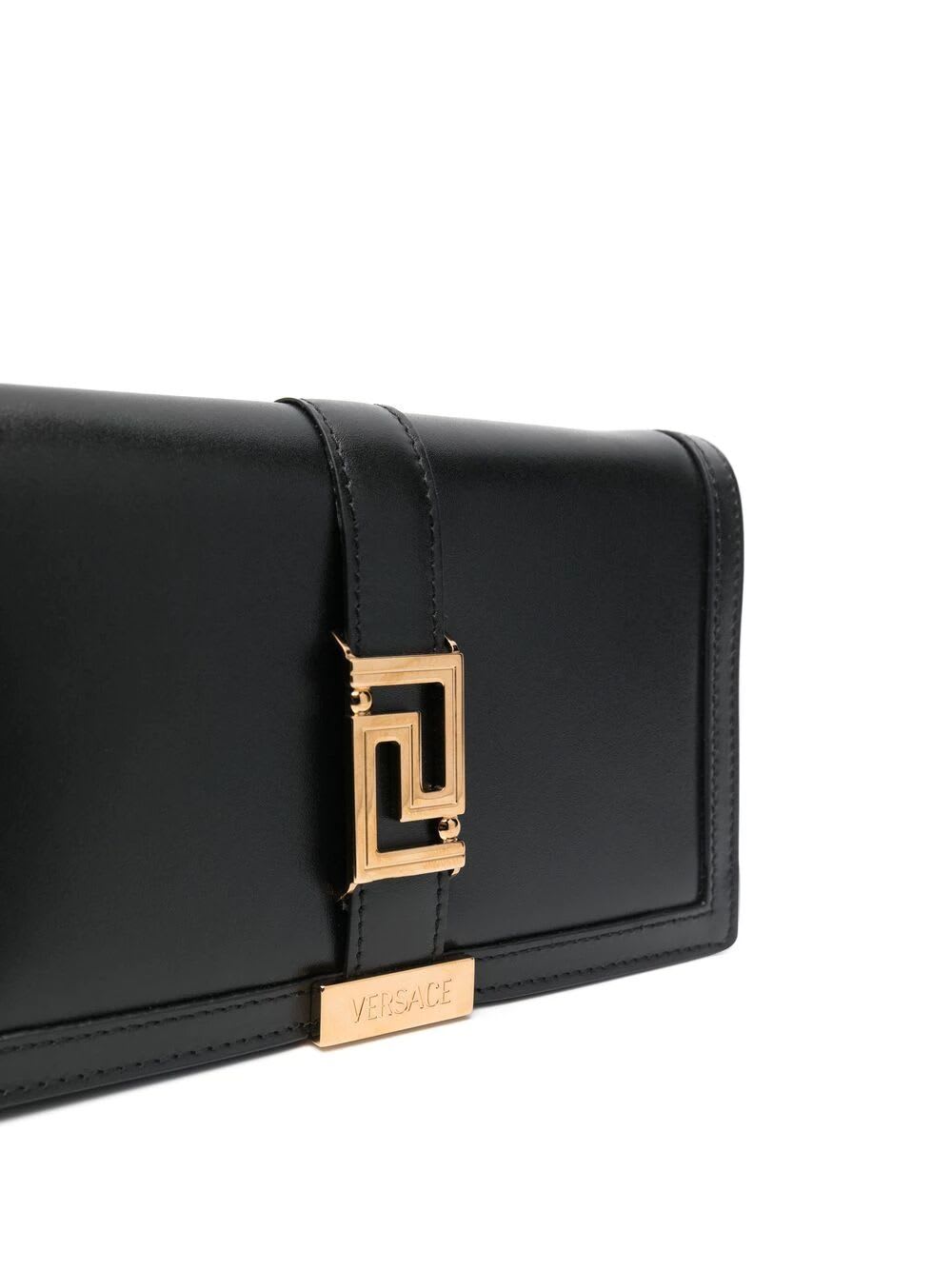 Shop Versace Wallet On Chain In V Black  Gold