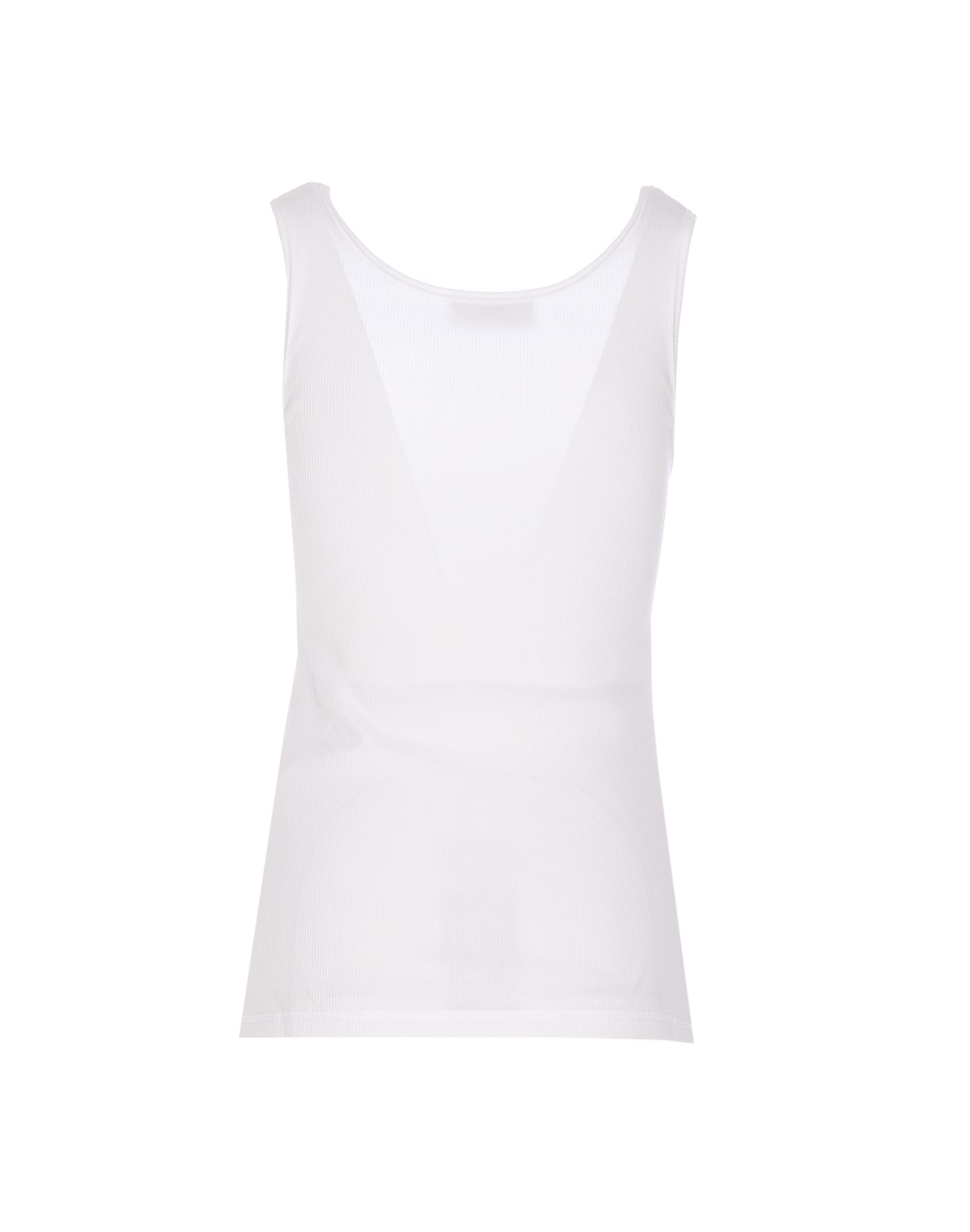 Shop Gucci Ribbed Tank Top  Print In White