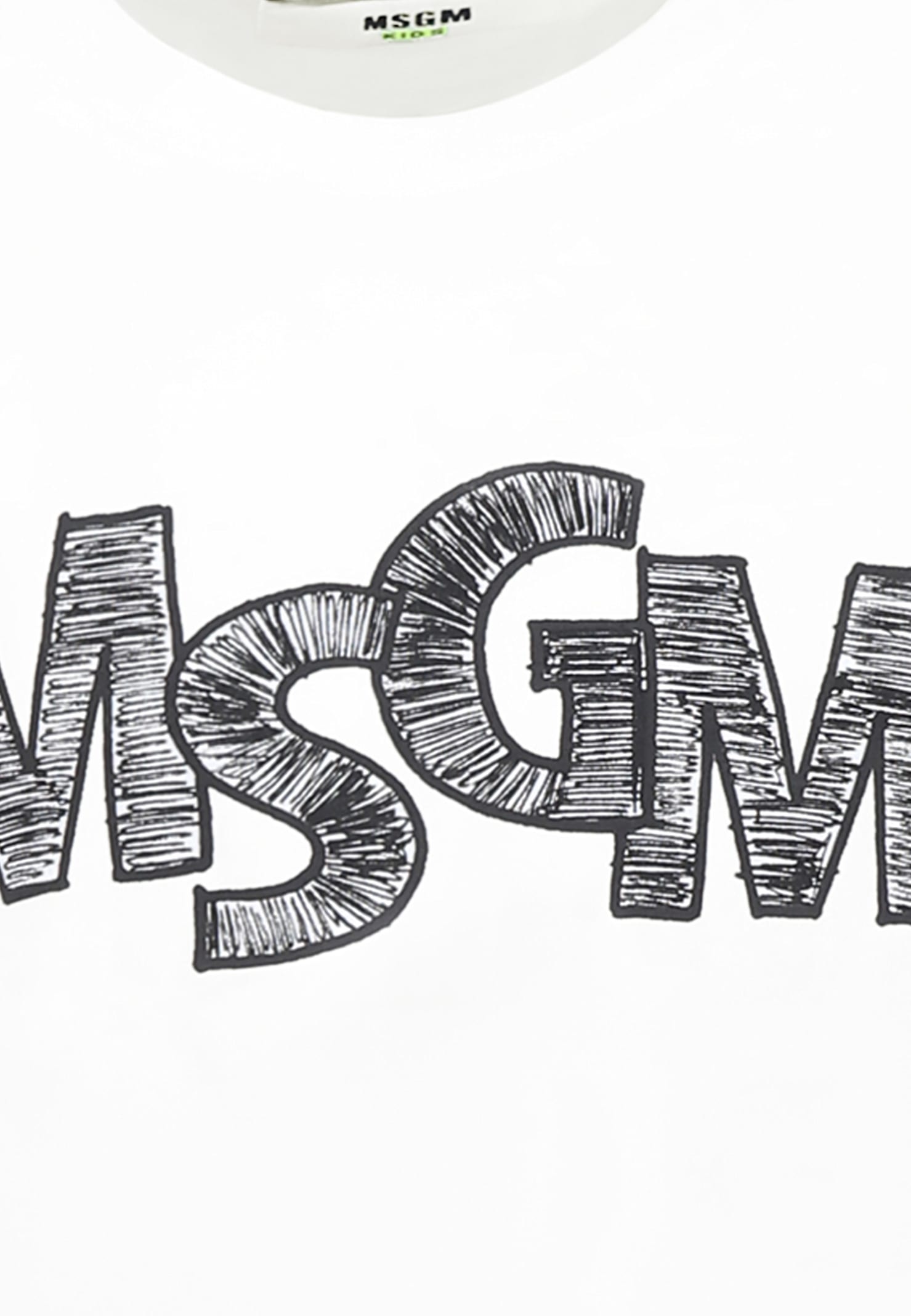 Shop Msgm White T-shirt For Boy With Logo