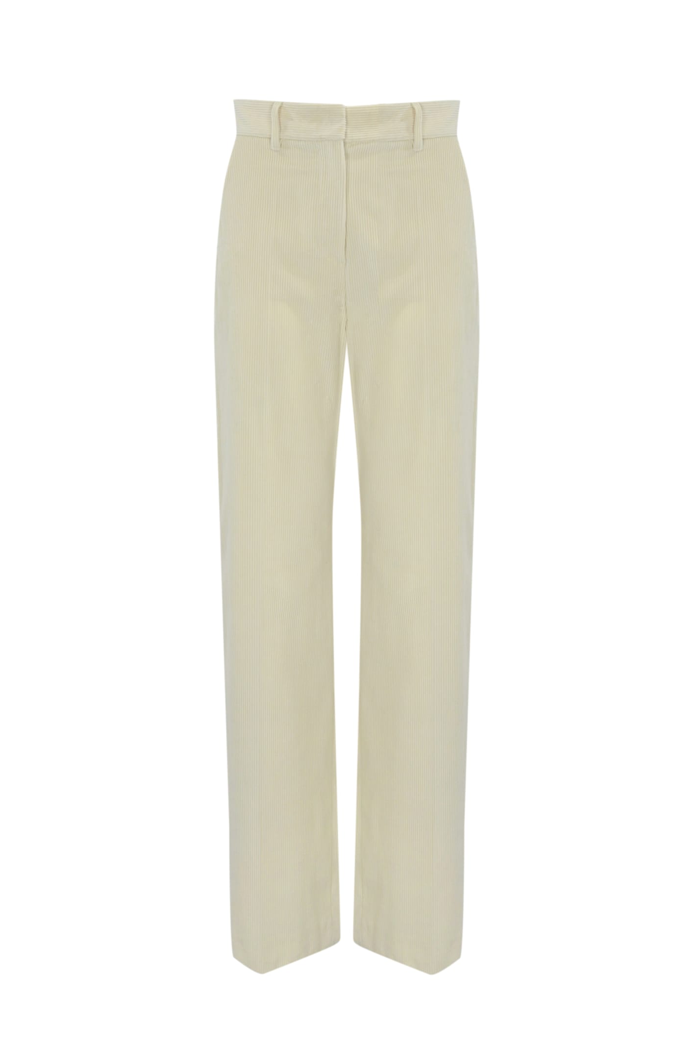 Shop Weekend Max Mara Tania Ribbed Velvet Trousers In Latte