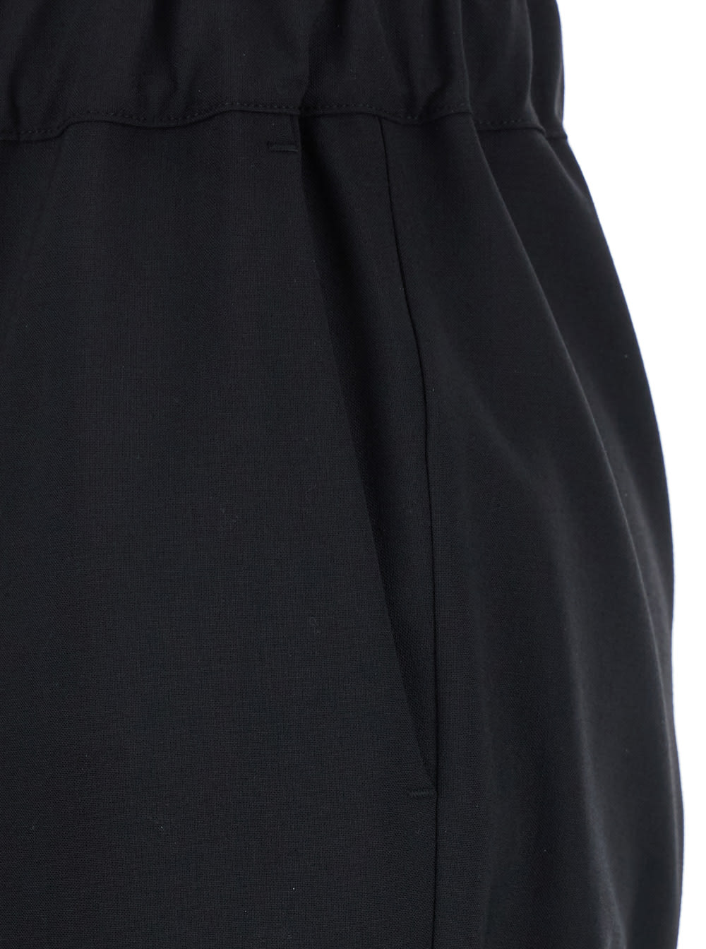 Semicouture 'buddy' Black Pants With Drawstring Waist In Black