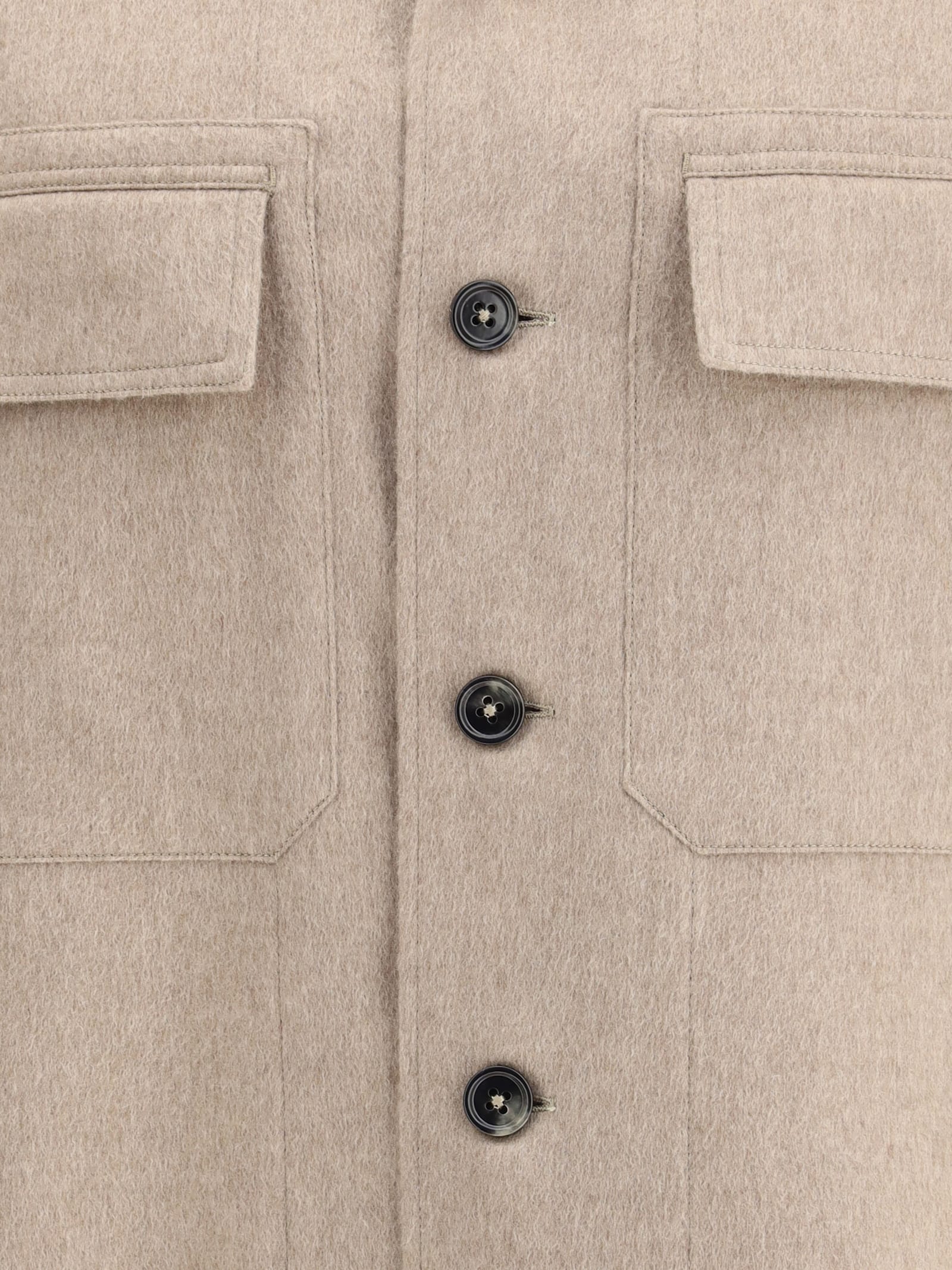 Zegna Cashmere Overshirt In Pink