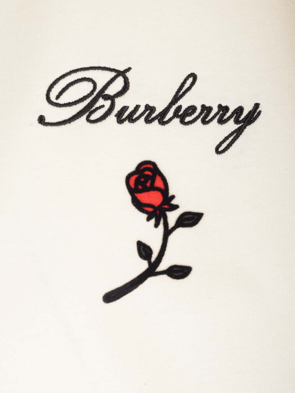 Burberry Crew Neck Floral Motif Short Sleeves T-shirt In White