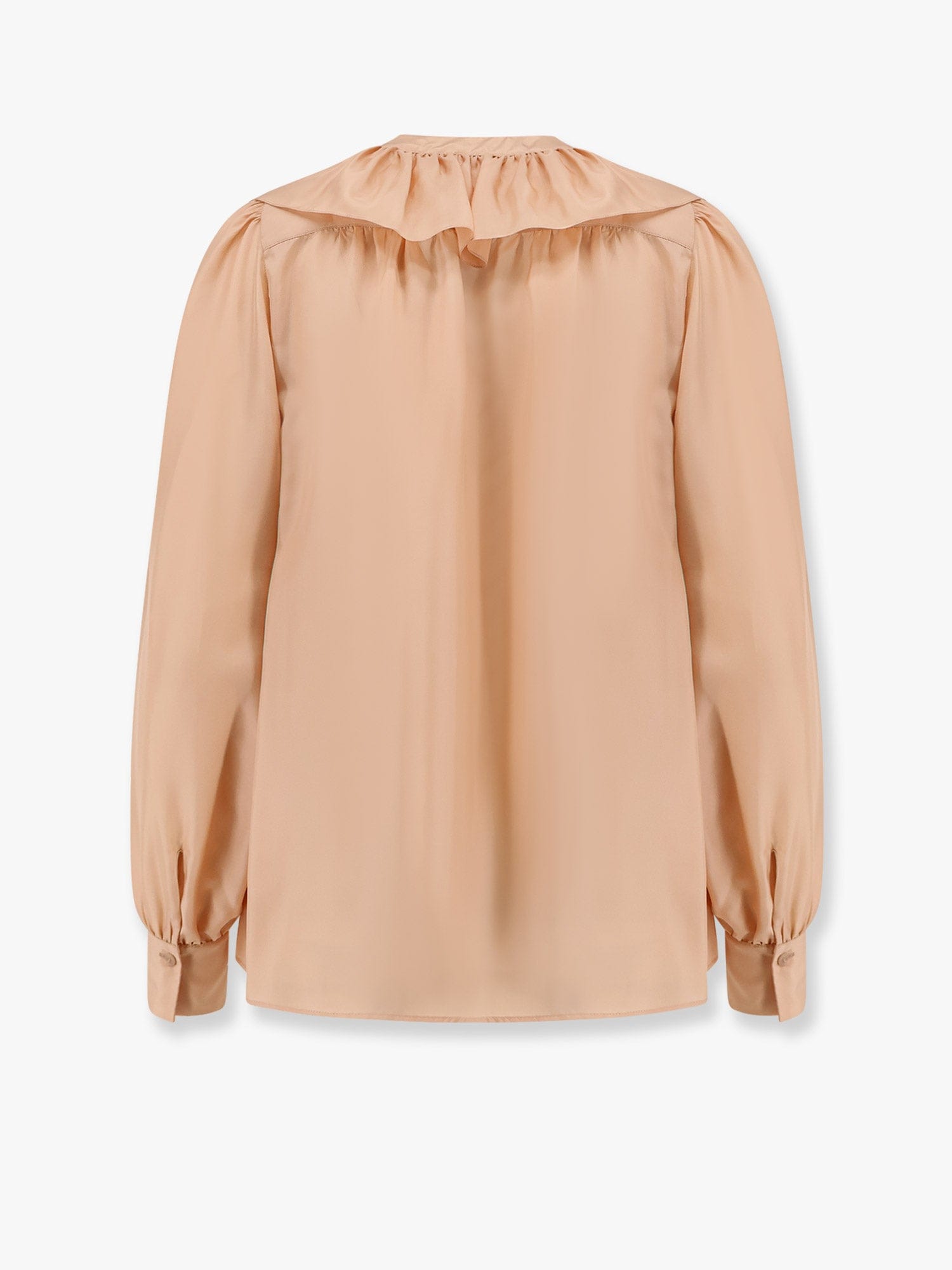 Shop Chloé Silk Shirt With Rouches