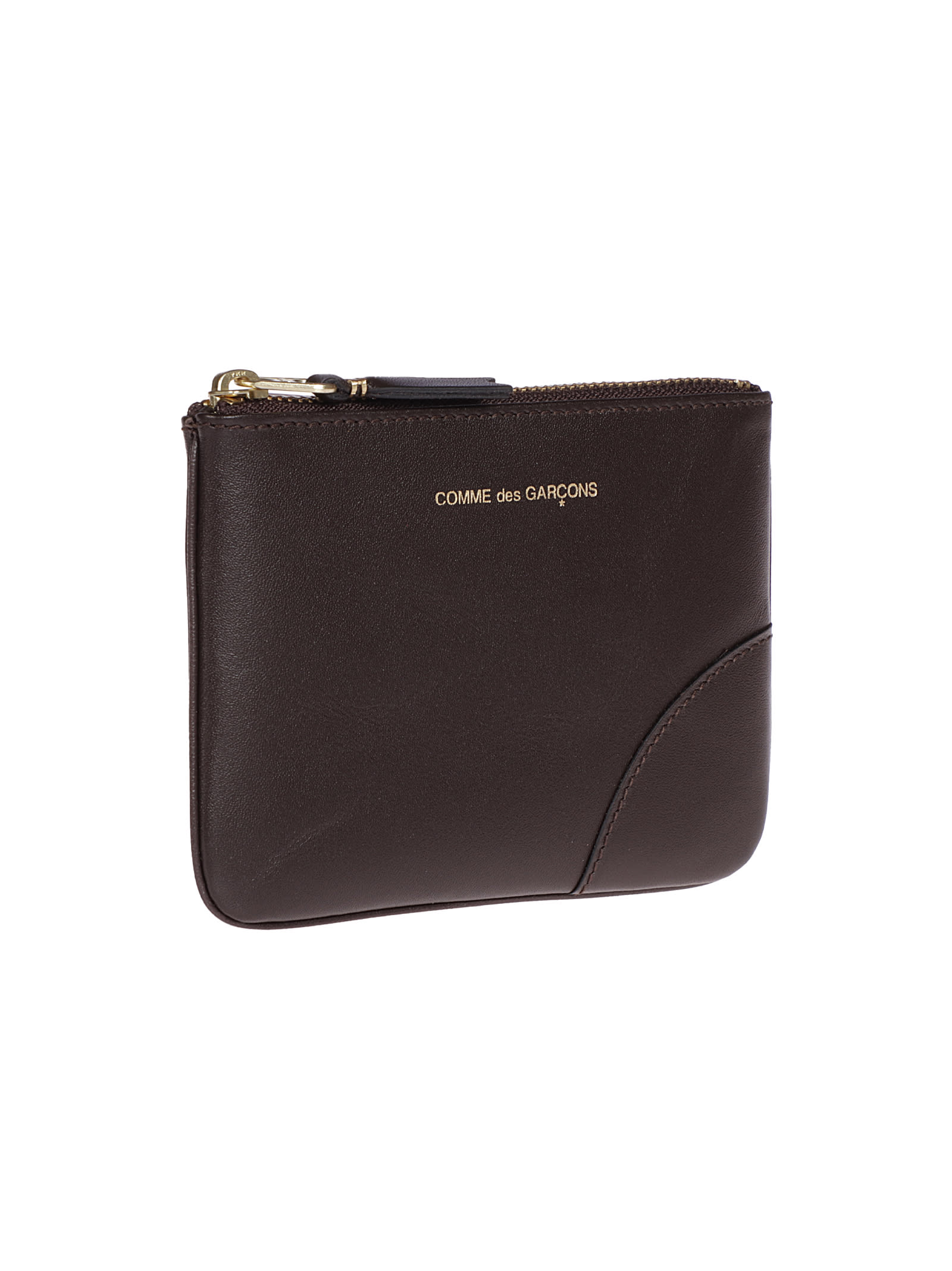 Comme Des Garçons Zippered Change Purse In Brown