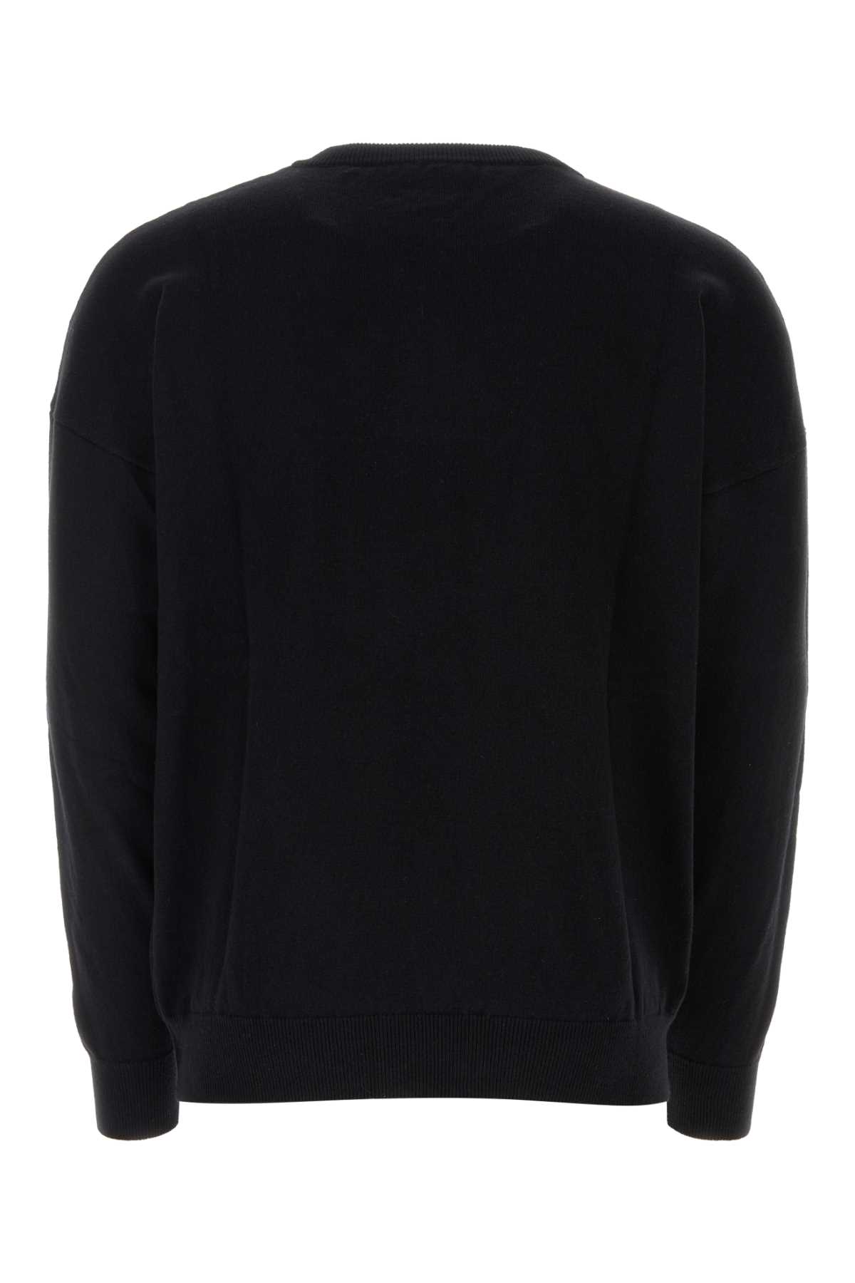 Marcelo Burlon County Of Milan Black Cotton Blend Sweater In Blackred