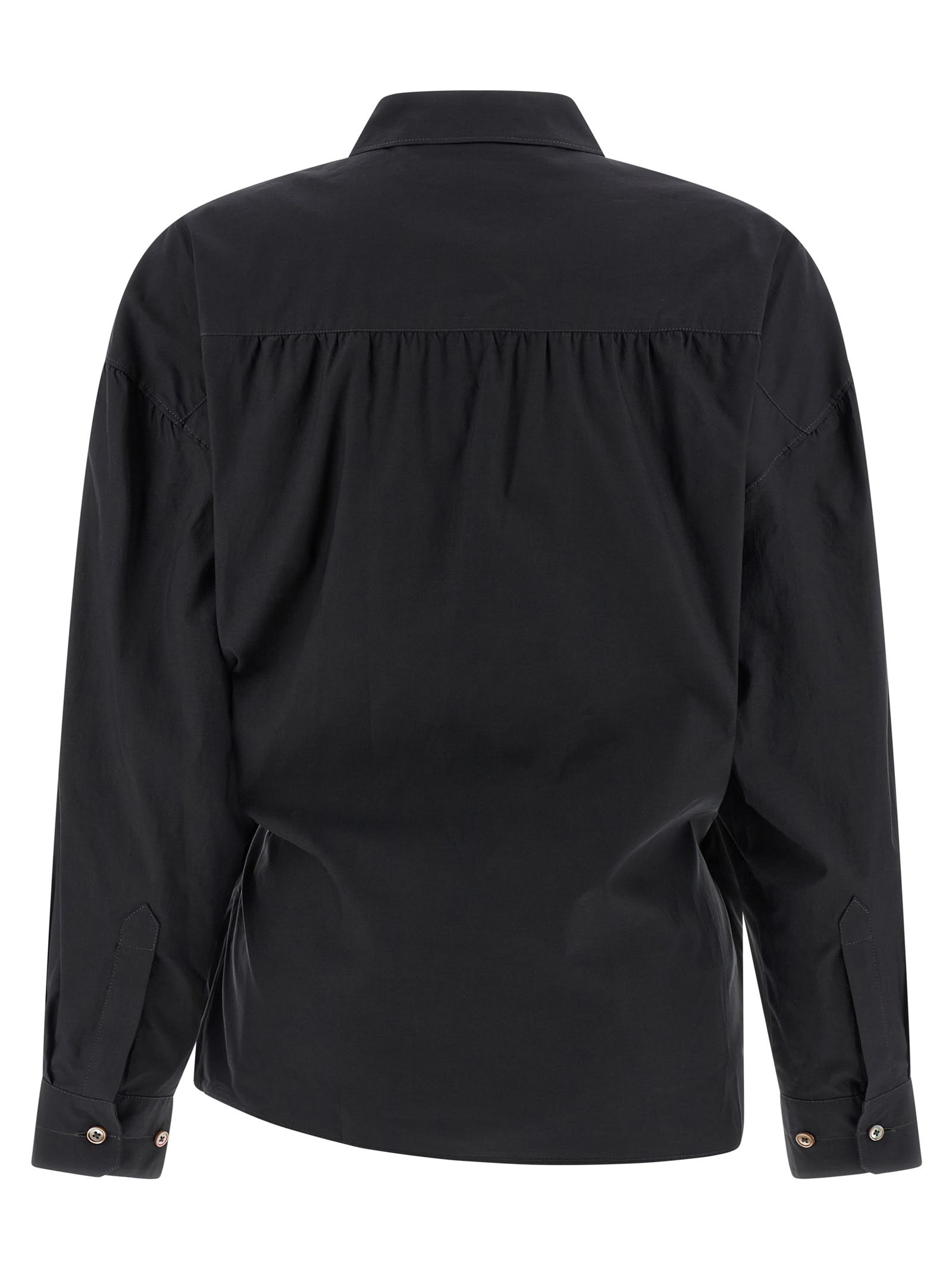 Lemaire Straight Collar Twisted Shirt In Black