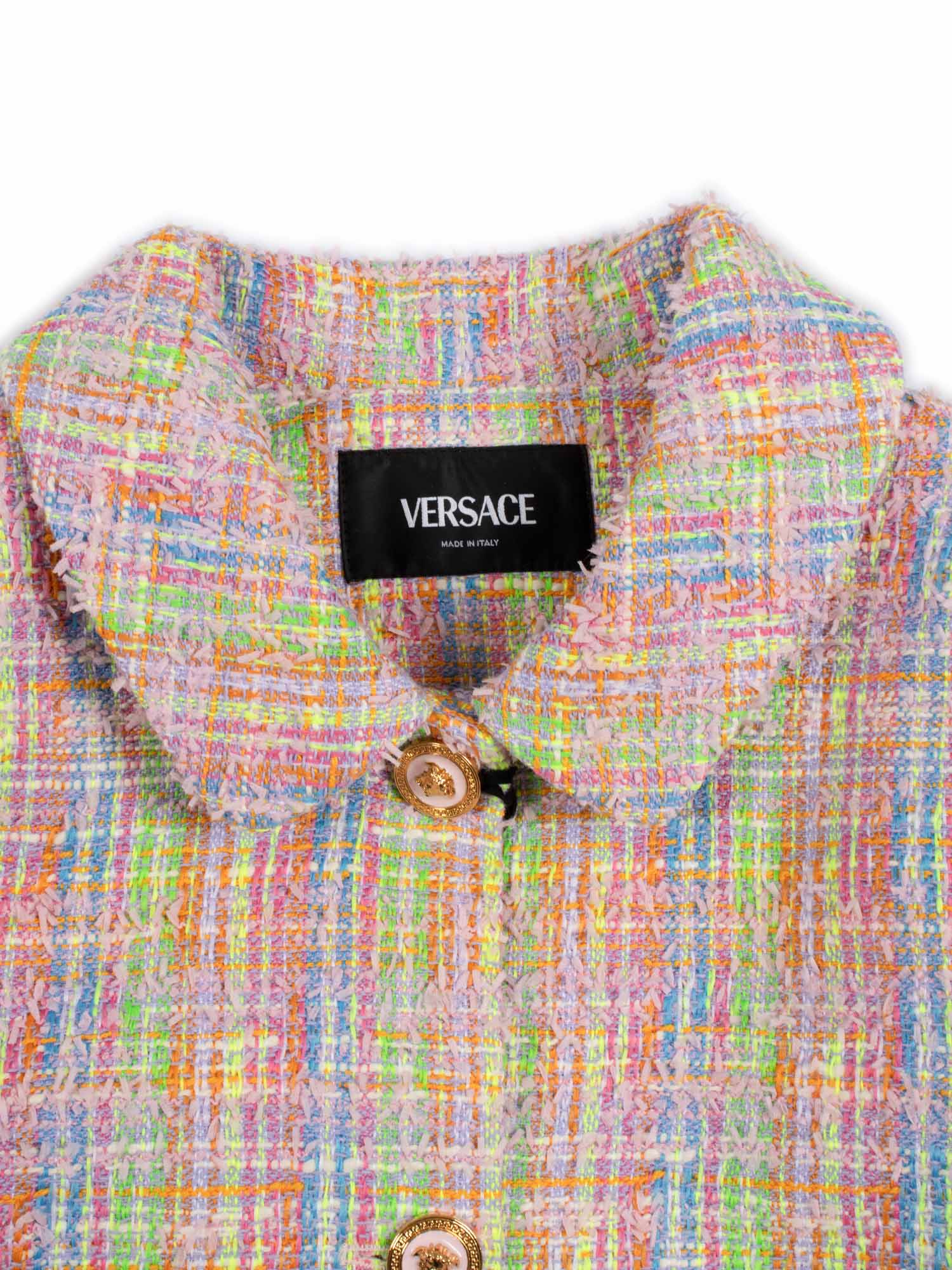 Versace Girl's Informal Tweed Jacket In Multi