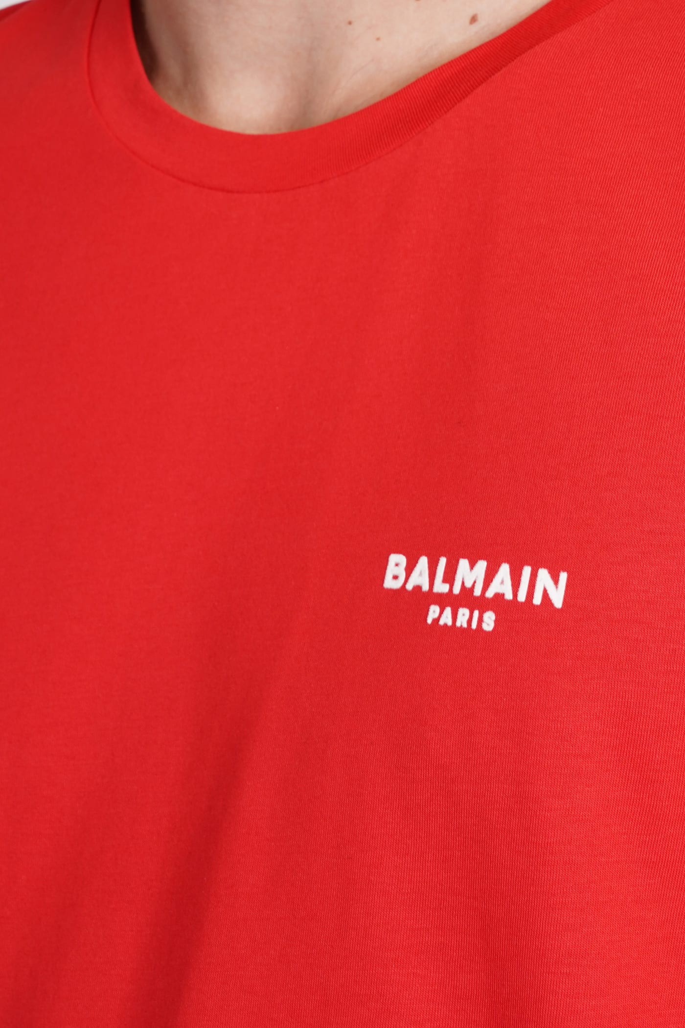 Shop Balmain T-shirt In Red Cotton