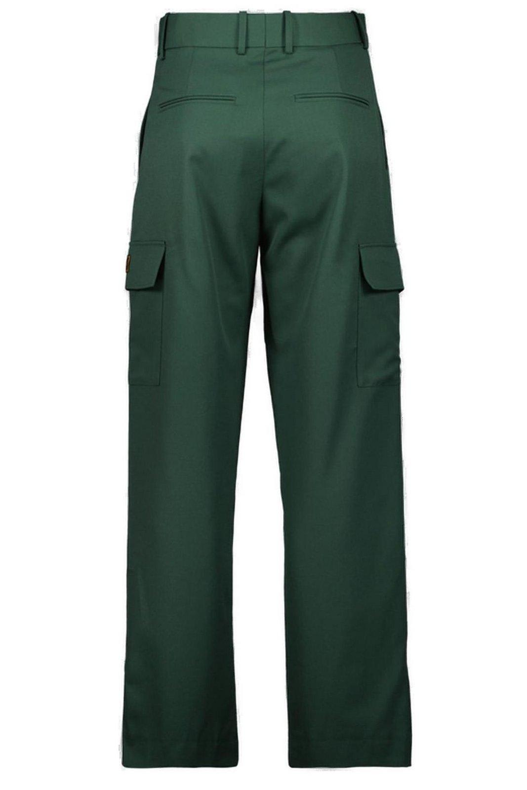 Drôle De Monsieur Straight Leg Cargo Wool Pants With Pleats