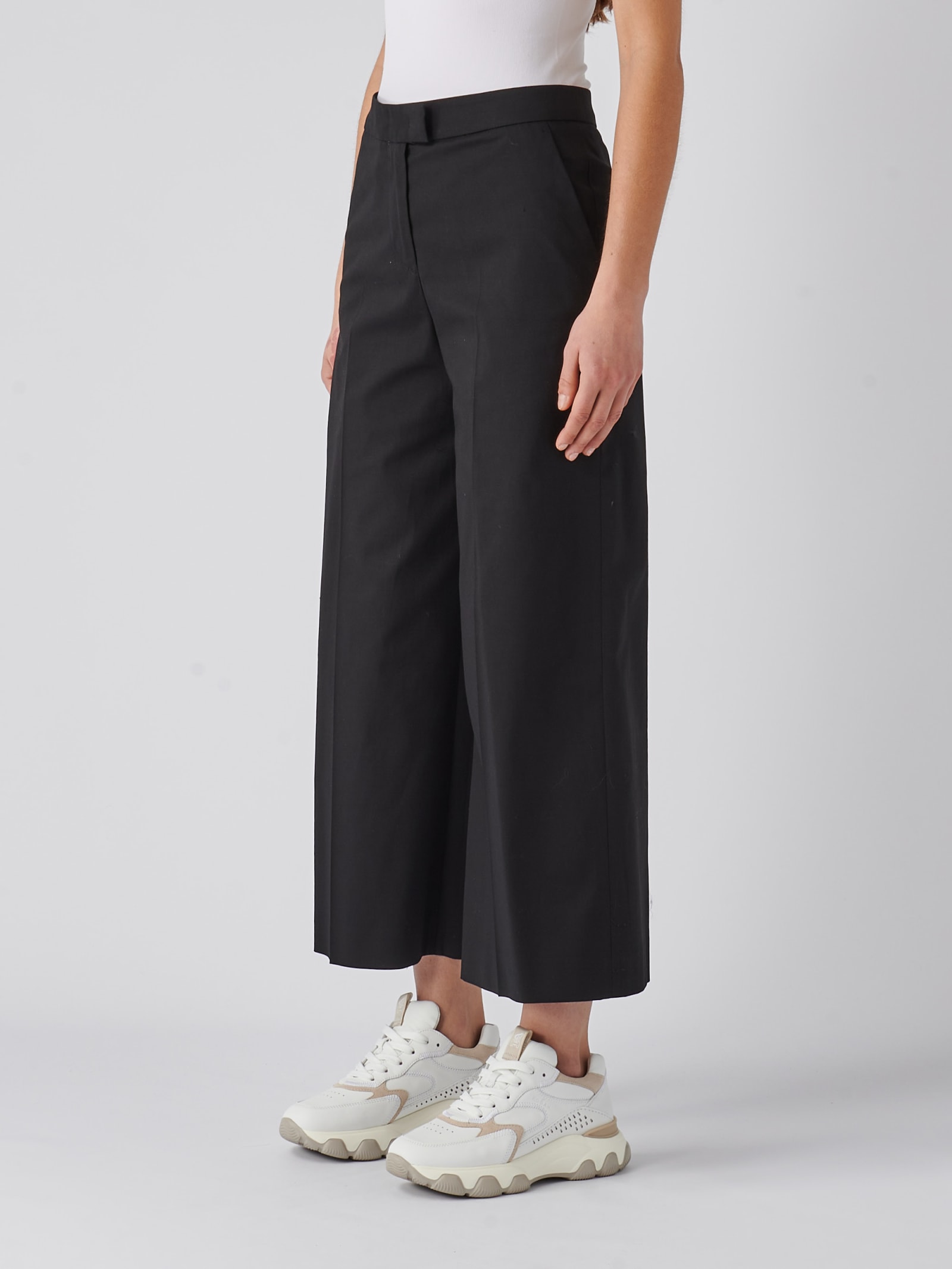 Shop Pt01 Cotton Trousers In Nero