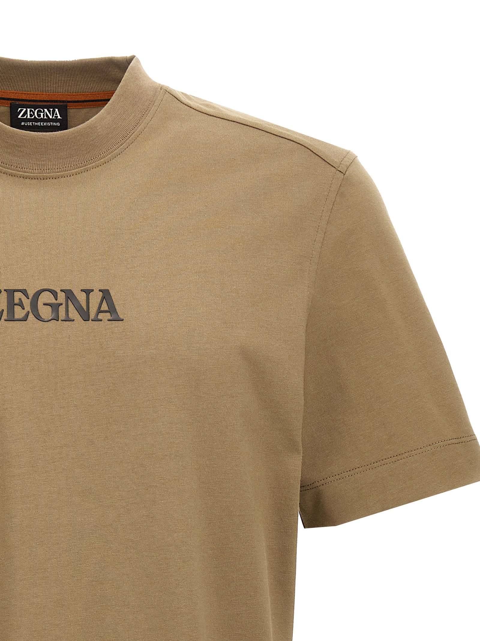 Shop Zegna Logo Print T-shirt In Green