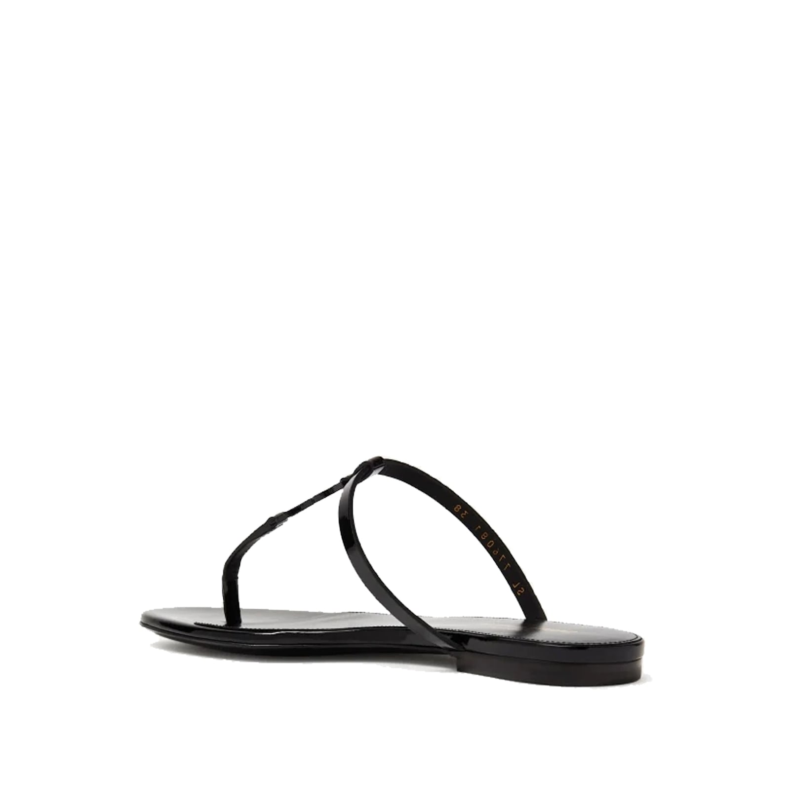 Shop Saint Laurent Cassandra Leather Flat Sandals In Black