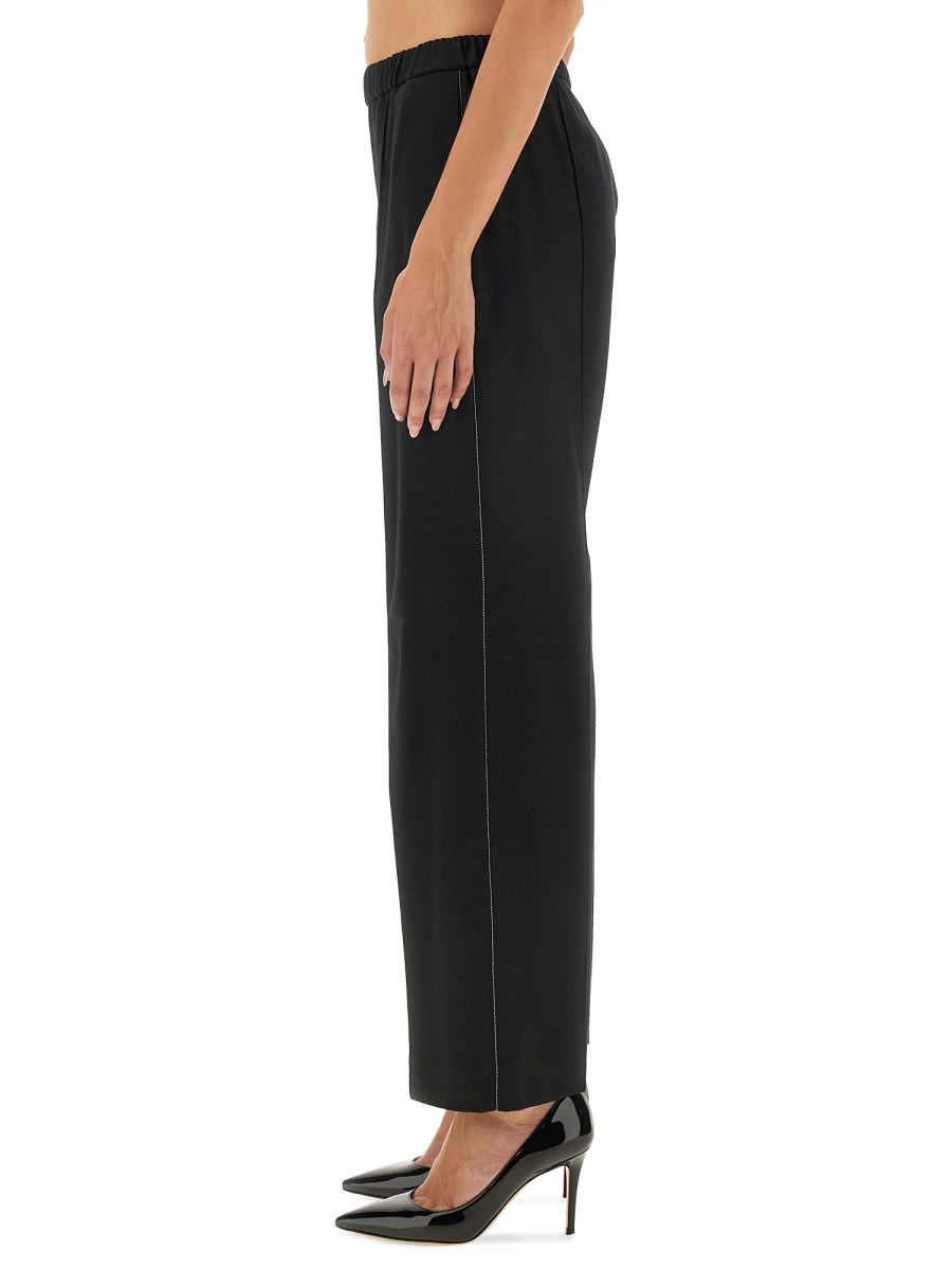 Fabiana Filippi Straight Leg Pants With Refined Silhouette In Black