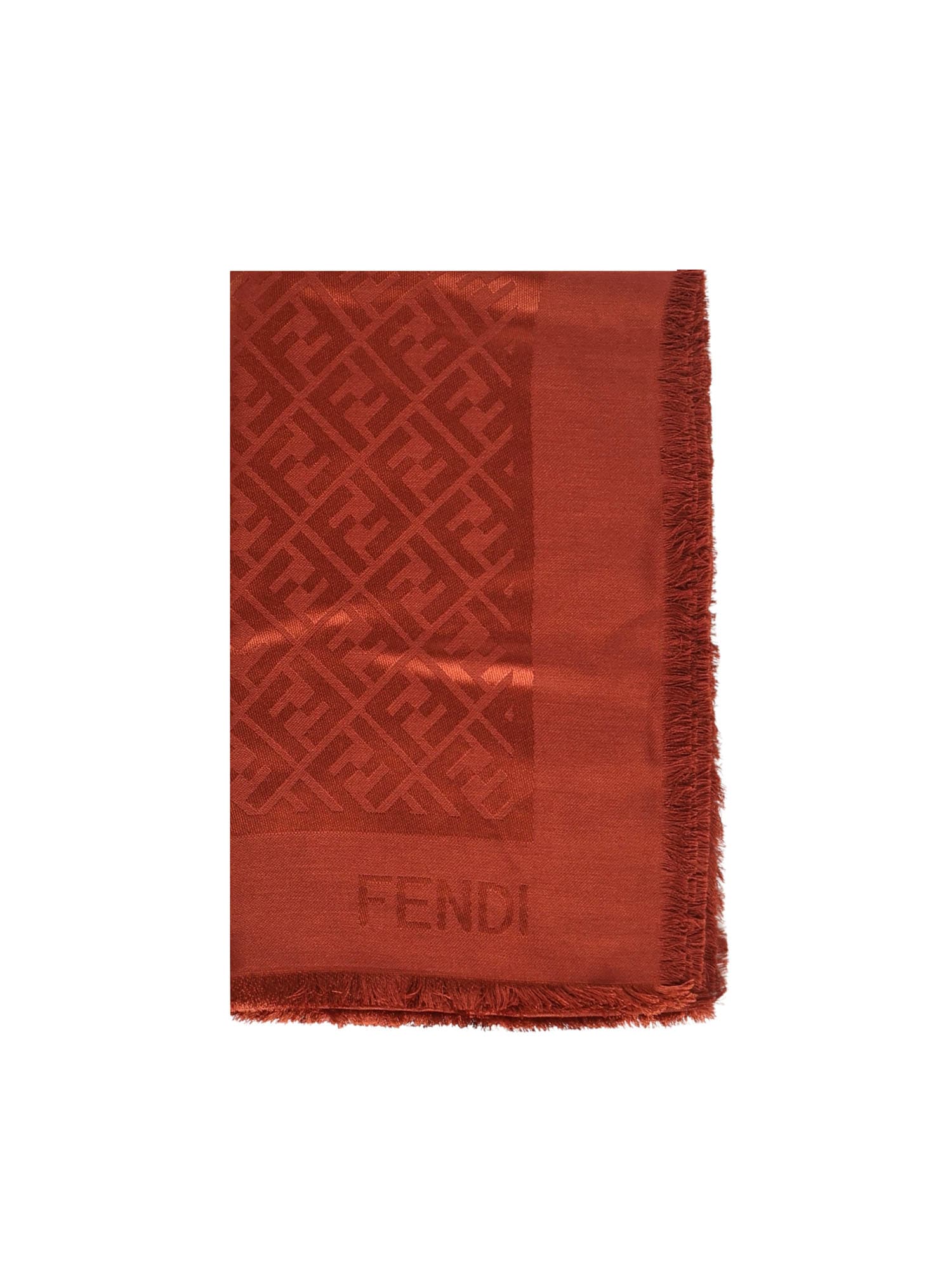 Fendi Wool And Silk Scarf Ff In Red