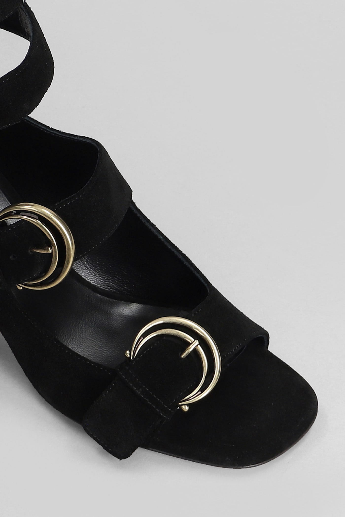 Shop Chloé Alize Sandals In Black Suede