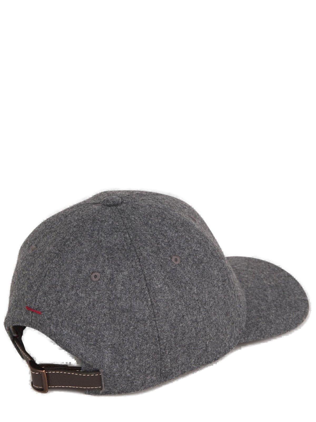 Shop Brunello Cucinelli Logo Embroidered Curved Peak Baseball Cap In Charcoal
