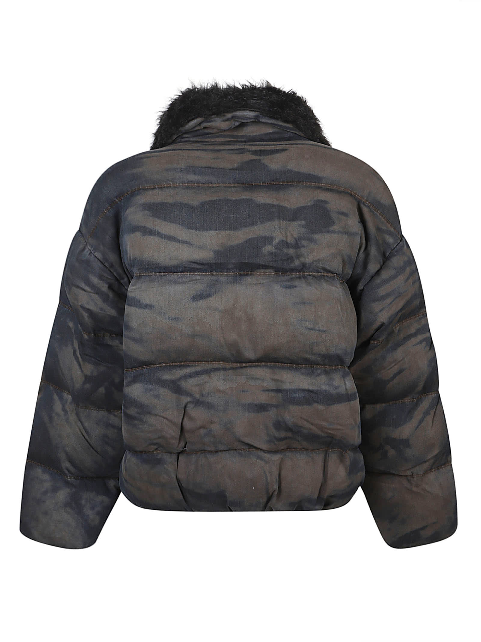 Diesel W-johns Down Jacket In Gray