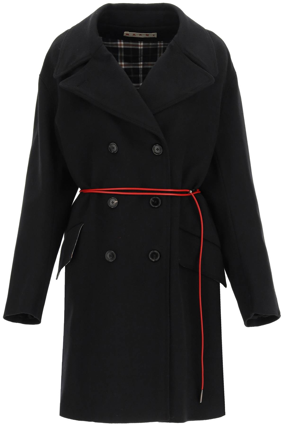 Marni Wool And Cashmere Pea Coat With Belt