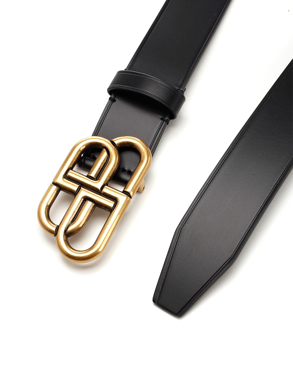 Balenciaga 3.5cm Bb Buckle Leather Belt In Black