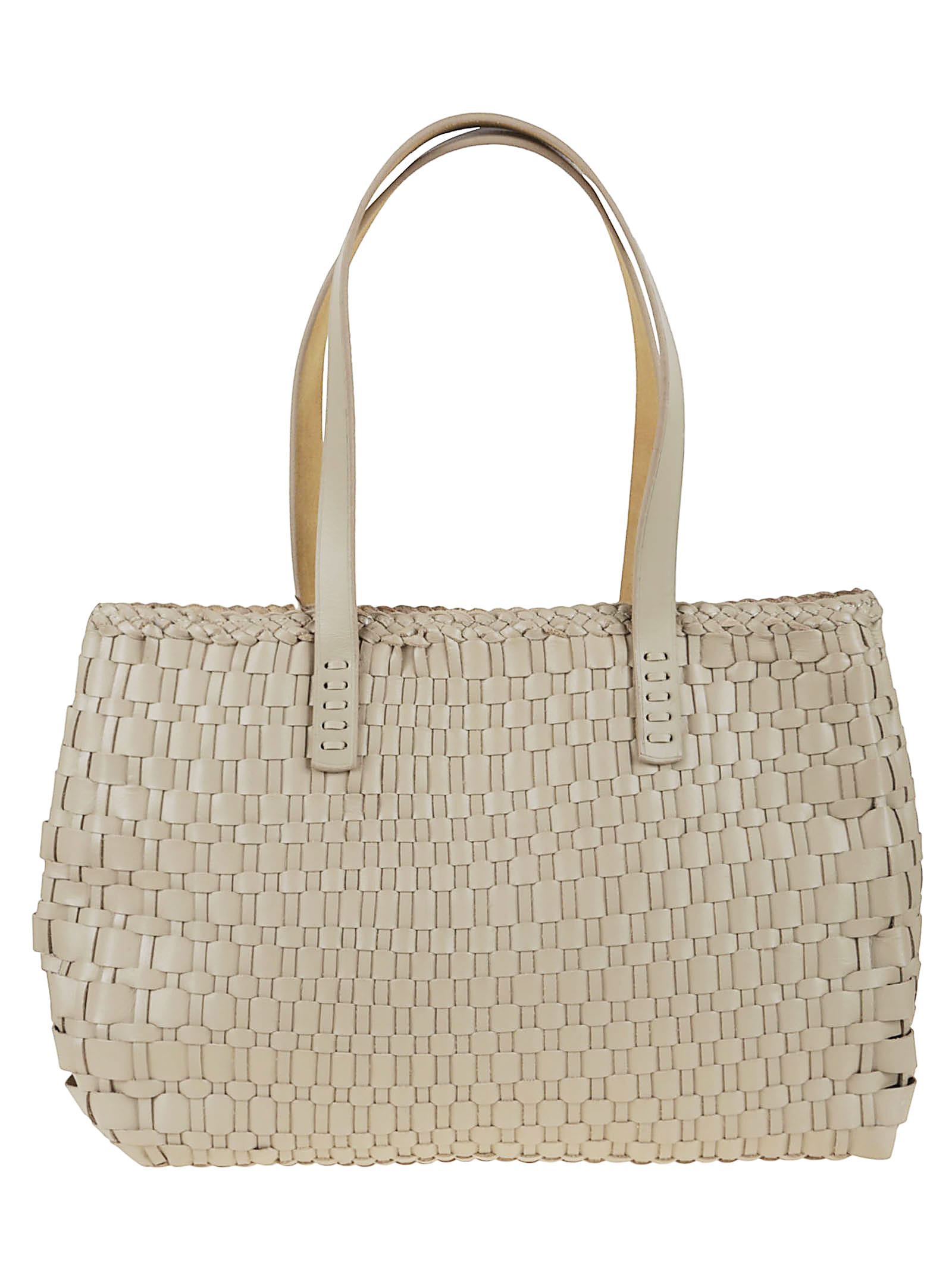 Dragon Diffusion Salvage Irregular Woven Tote 35x25x12 Cm In Pearl