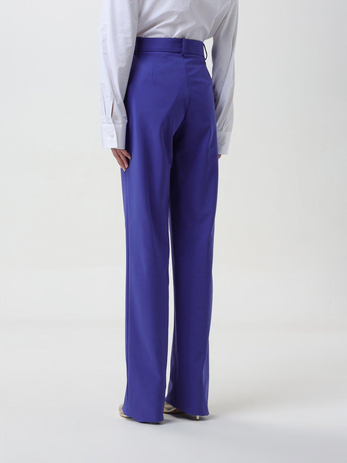 Shop Elisabetta Franchi Logo Charm Straight Leg Pants